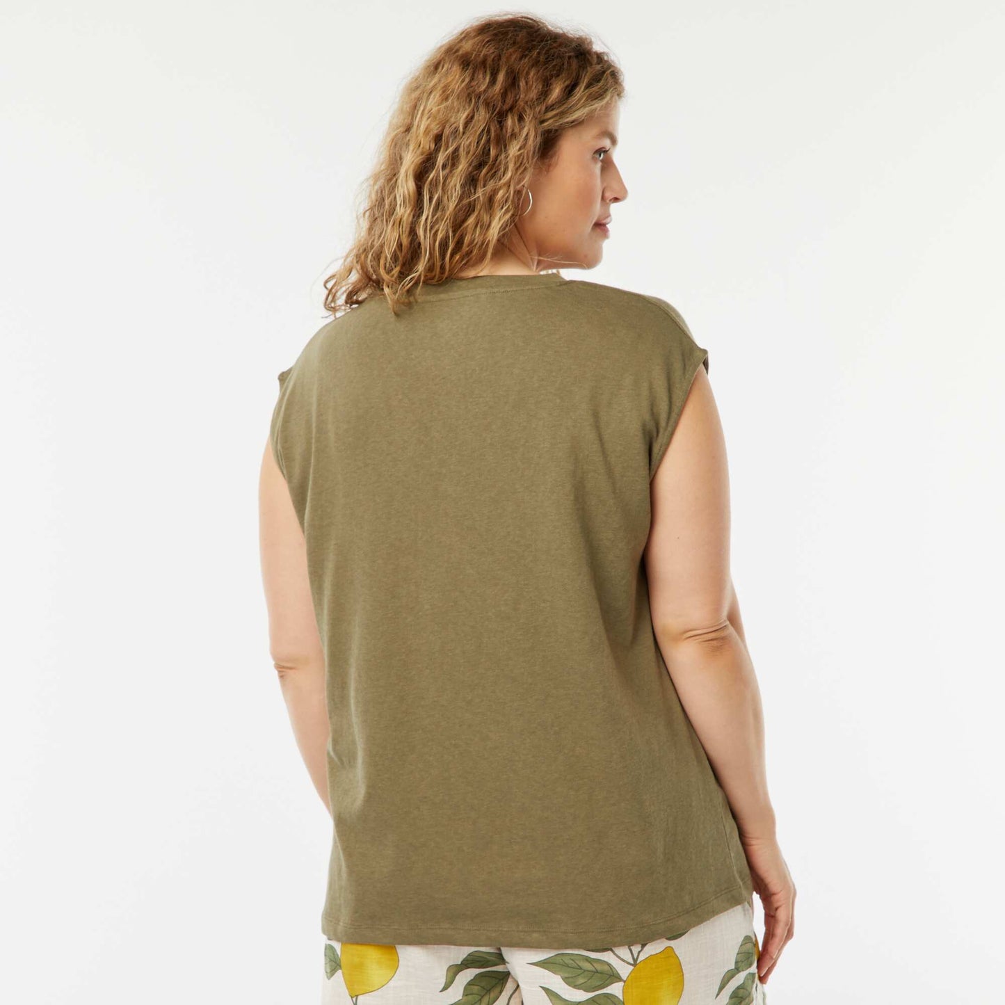 T-shirt à manches courtes brodé KAKI