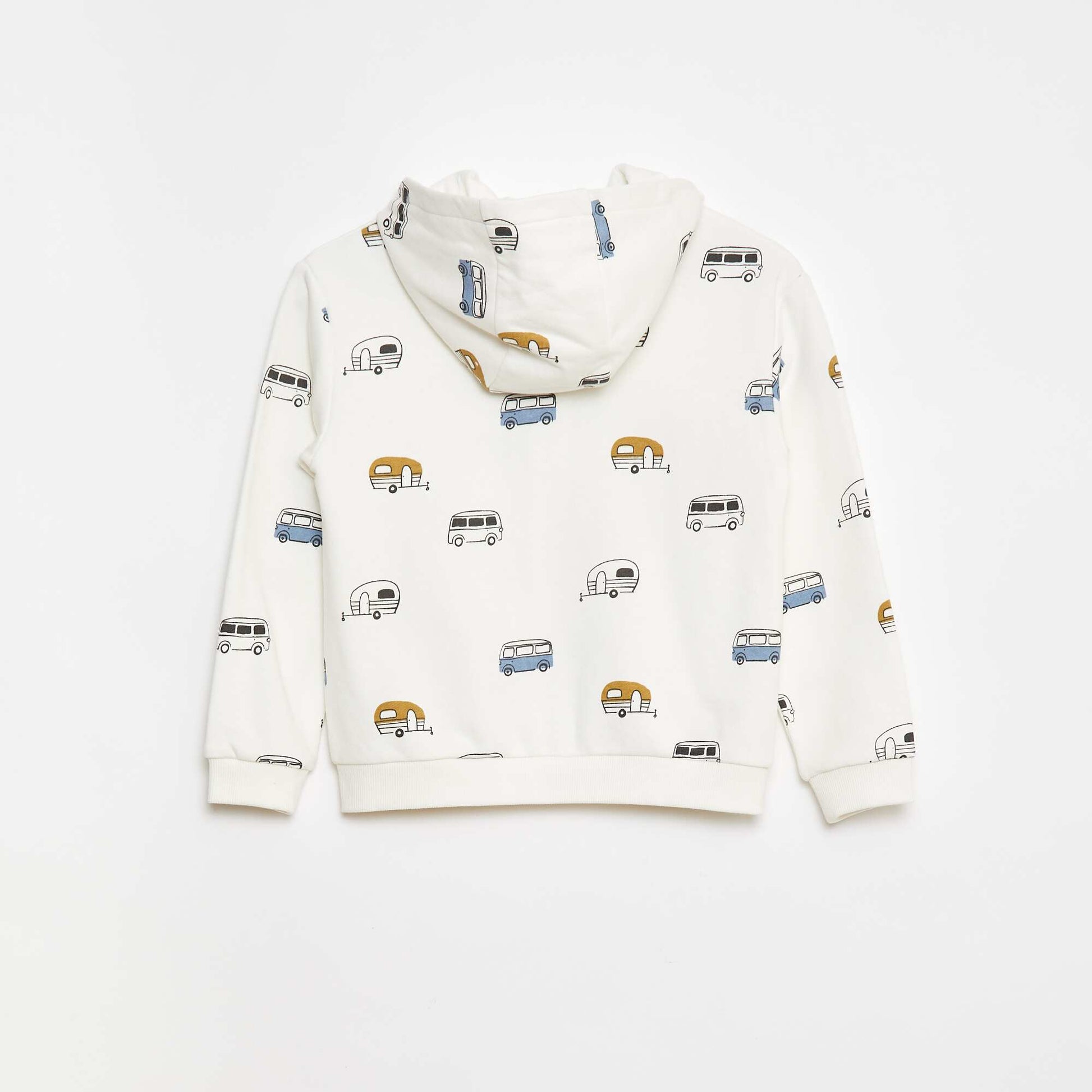 Sweat à capuche imprimé en french terry BEIGE