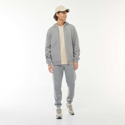 Pantalon jogging en molleton chaud GRIS