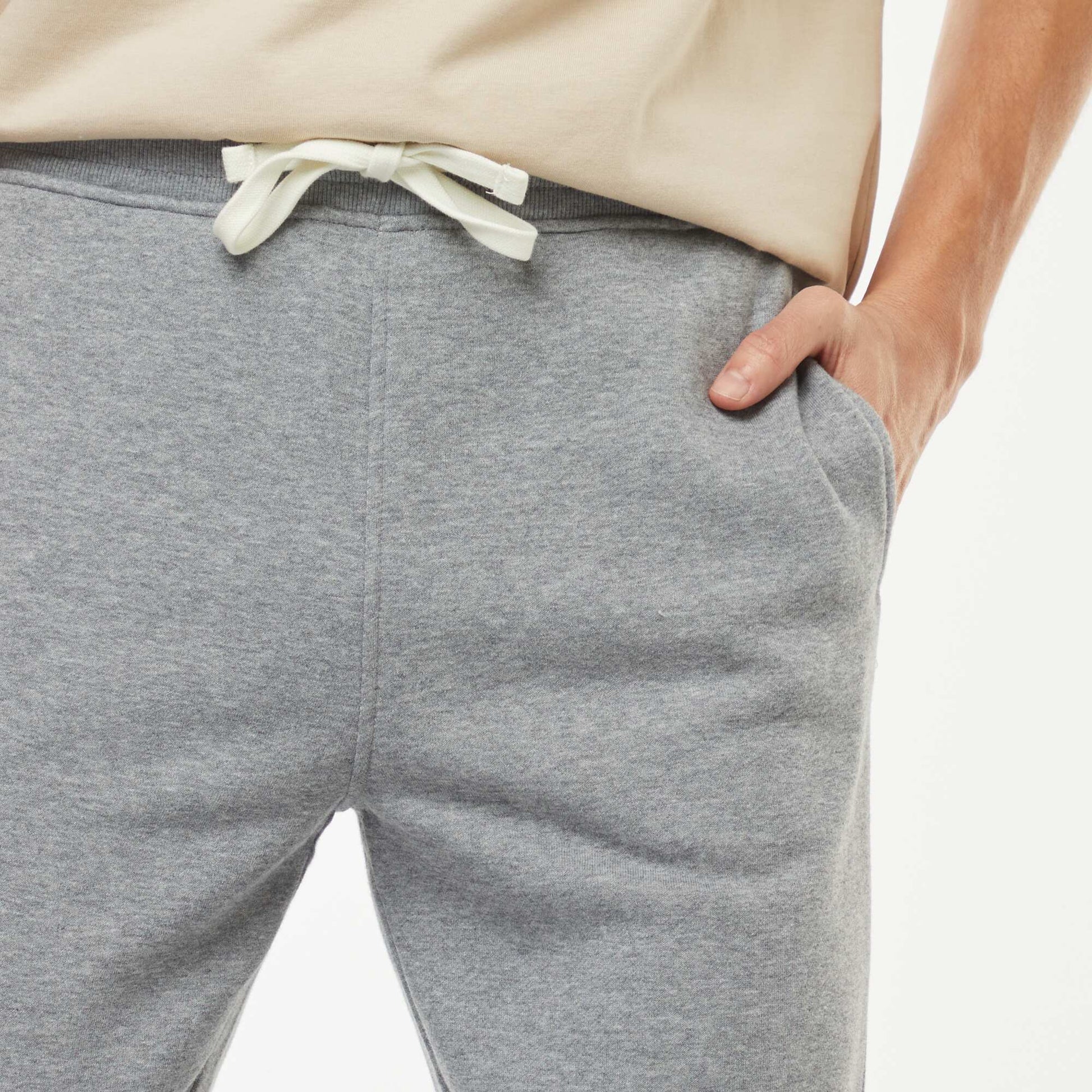 Pantalon jogging en molleton chaud GRIS