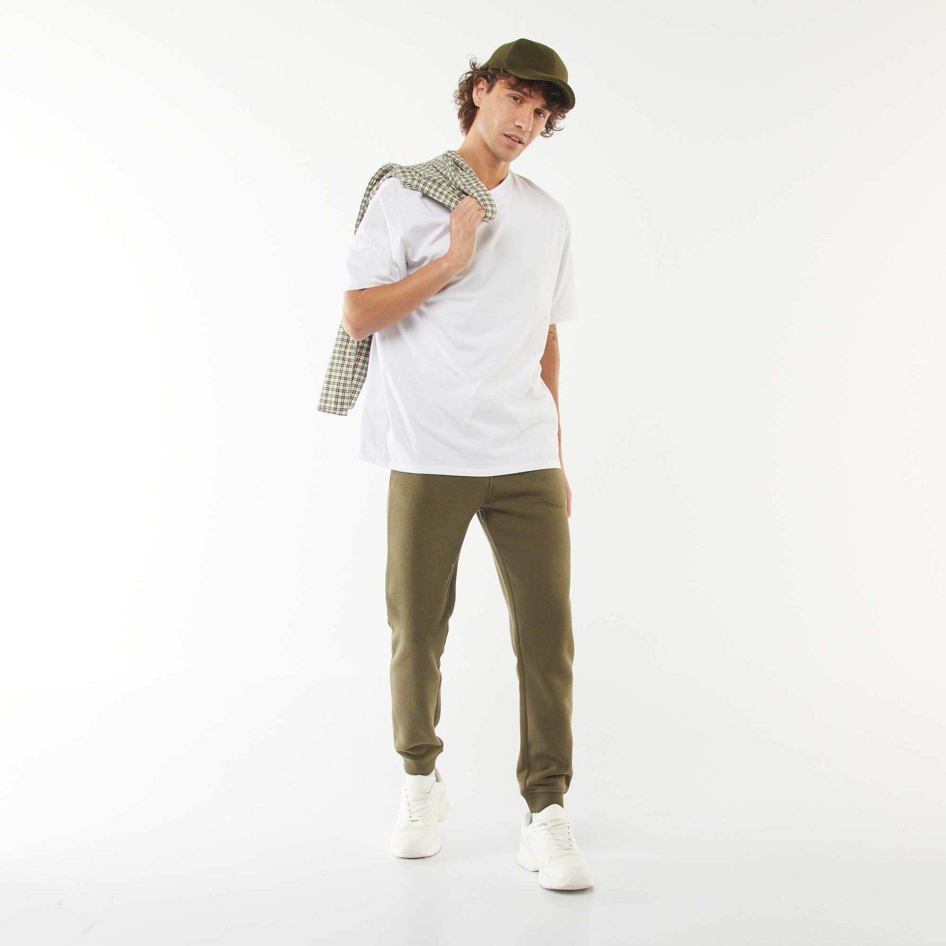 Pantalon jogging en molleton chaud KAKI
