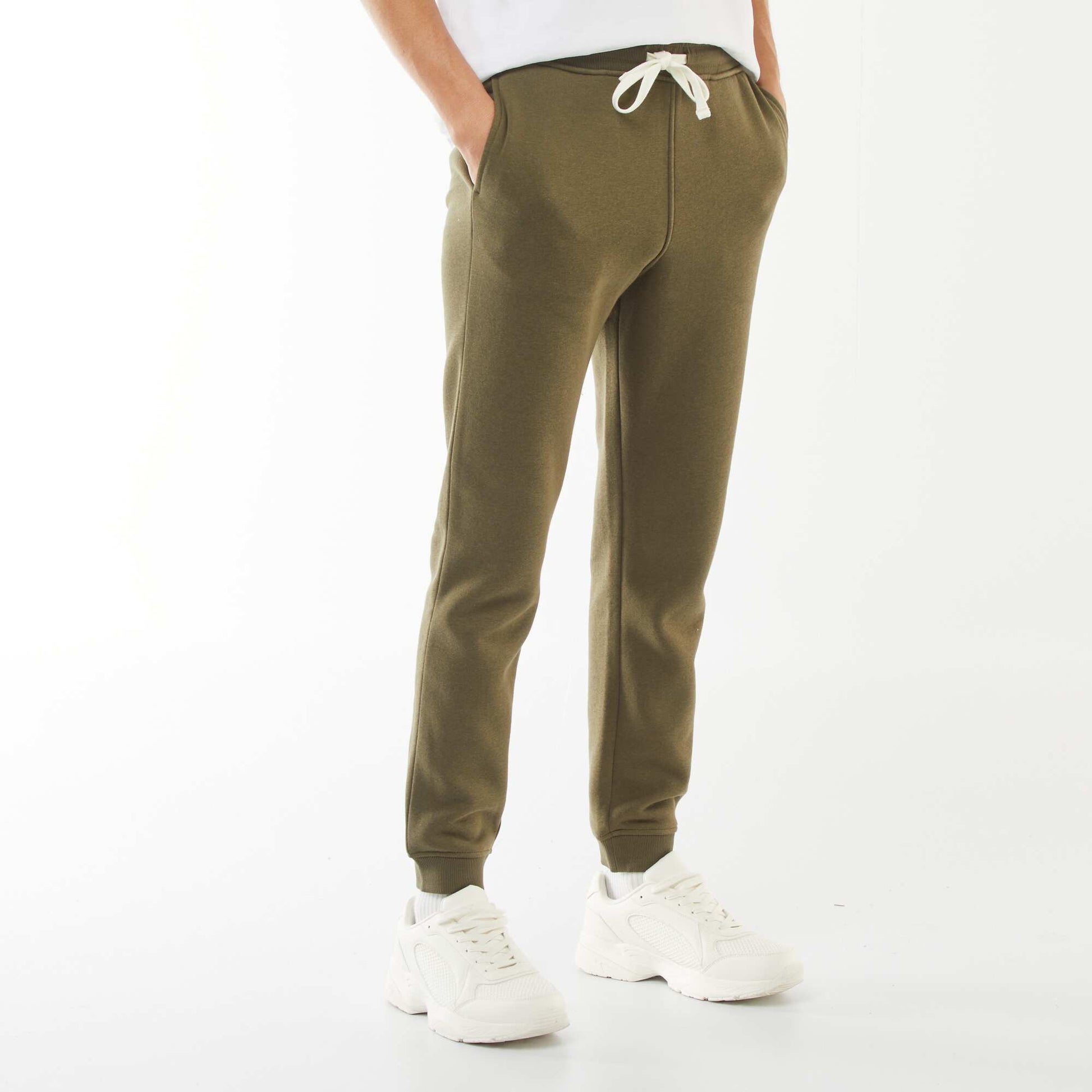 Pantalon jogging en molleton chaud KAKI