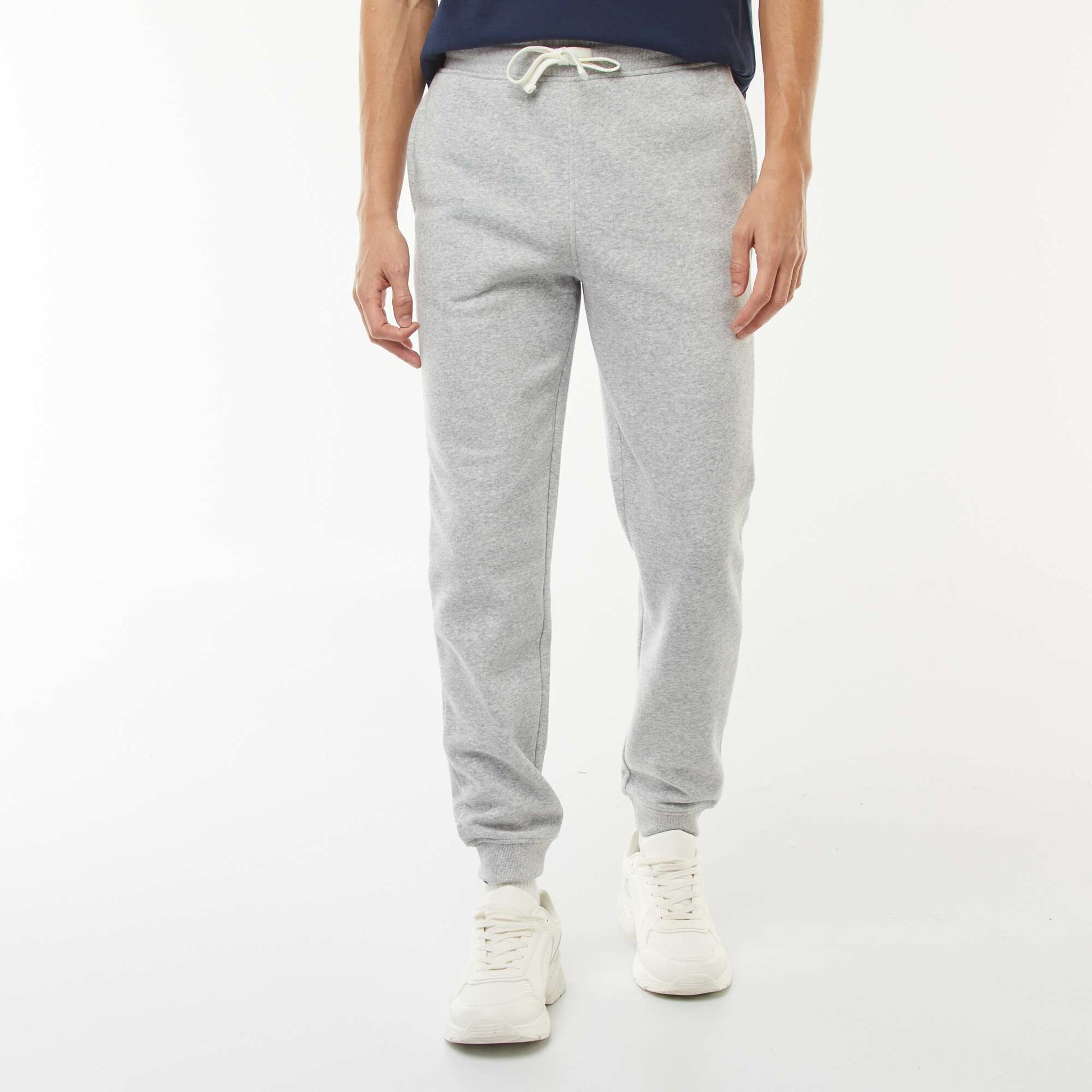Pantalon jogging en molleton chaud GRIS