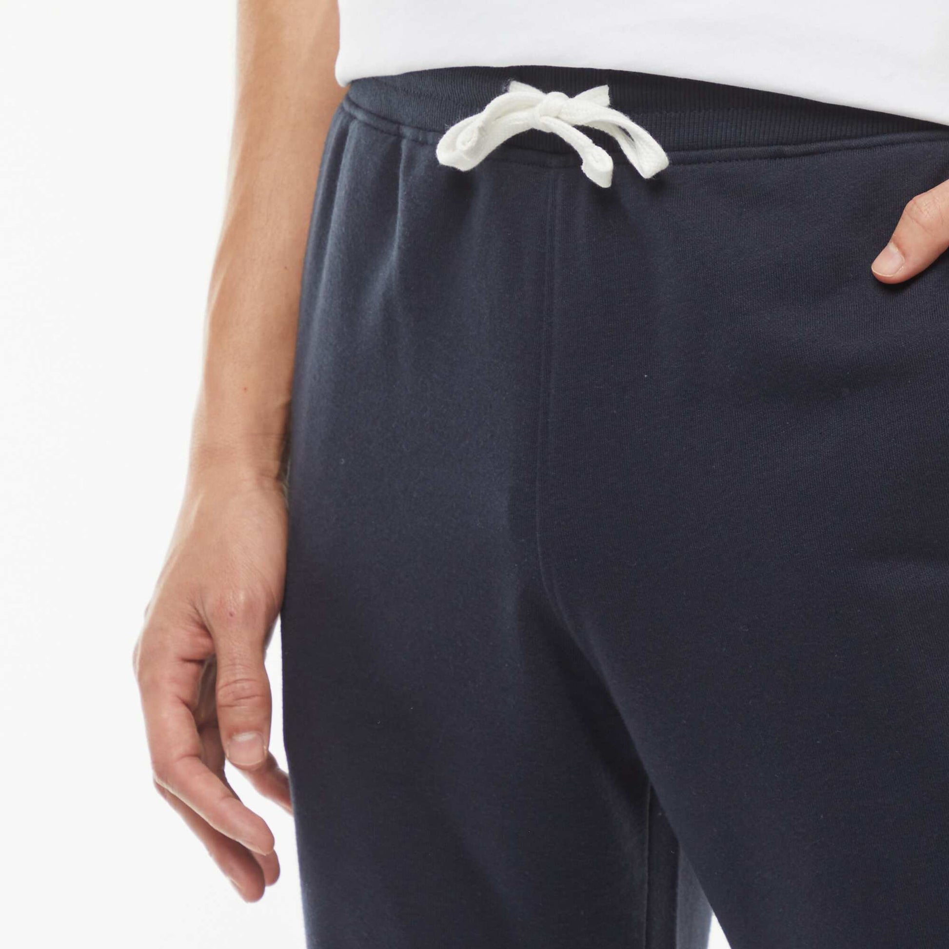 Pantalon jogging léger uni BLEU MARINE