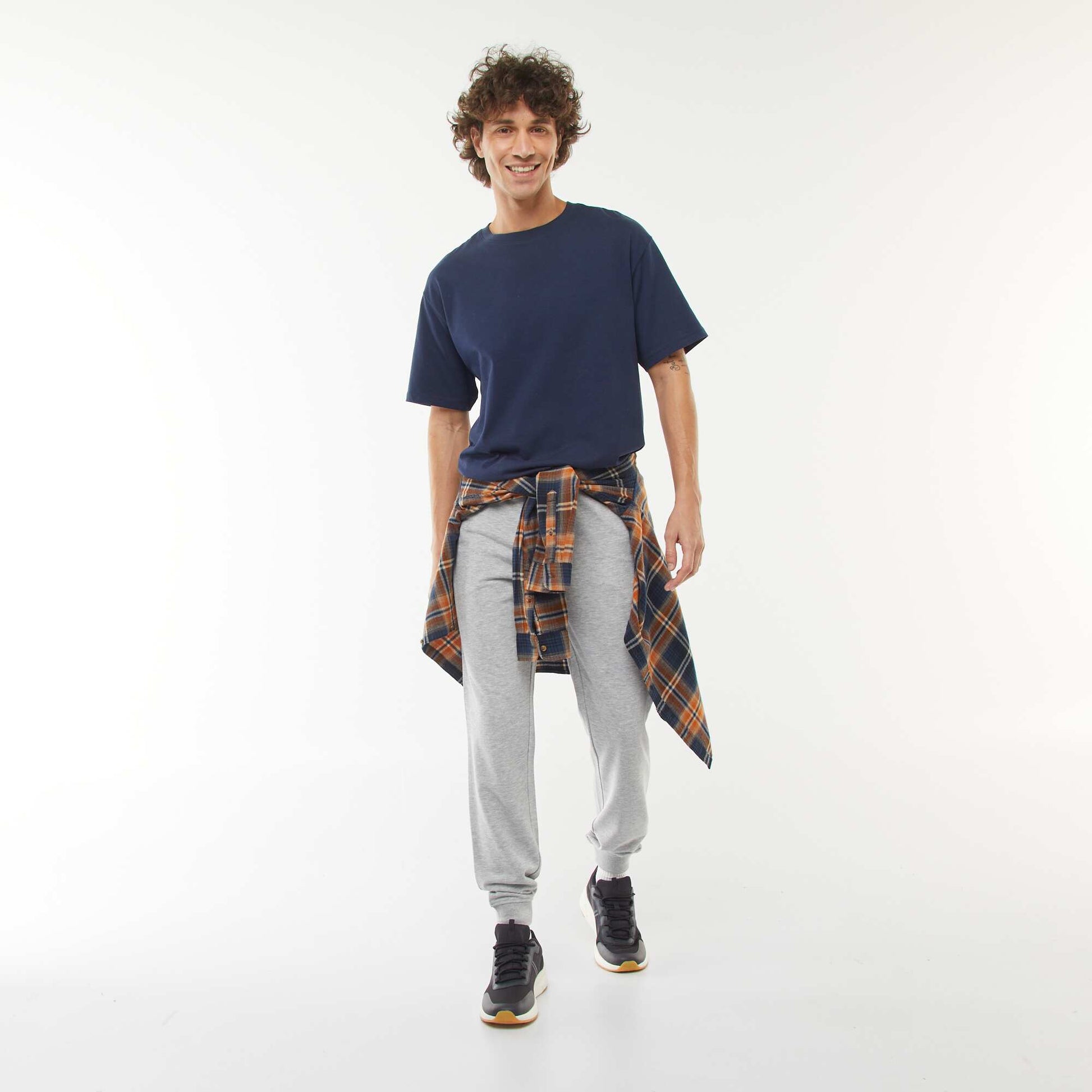 Pantalon jogging léger uni GRIS