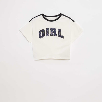 T-shirt crop esprit campus BLANC