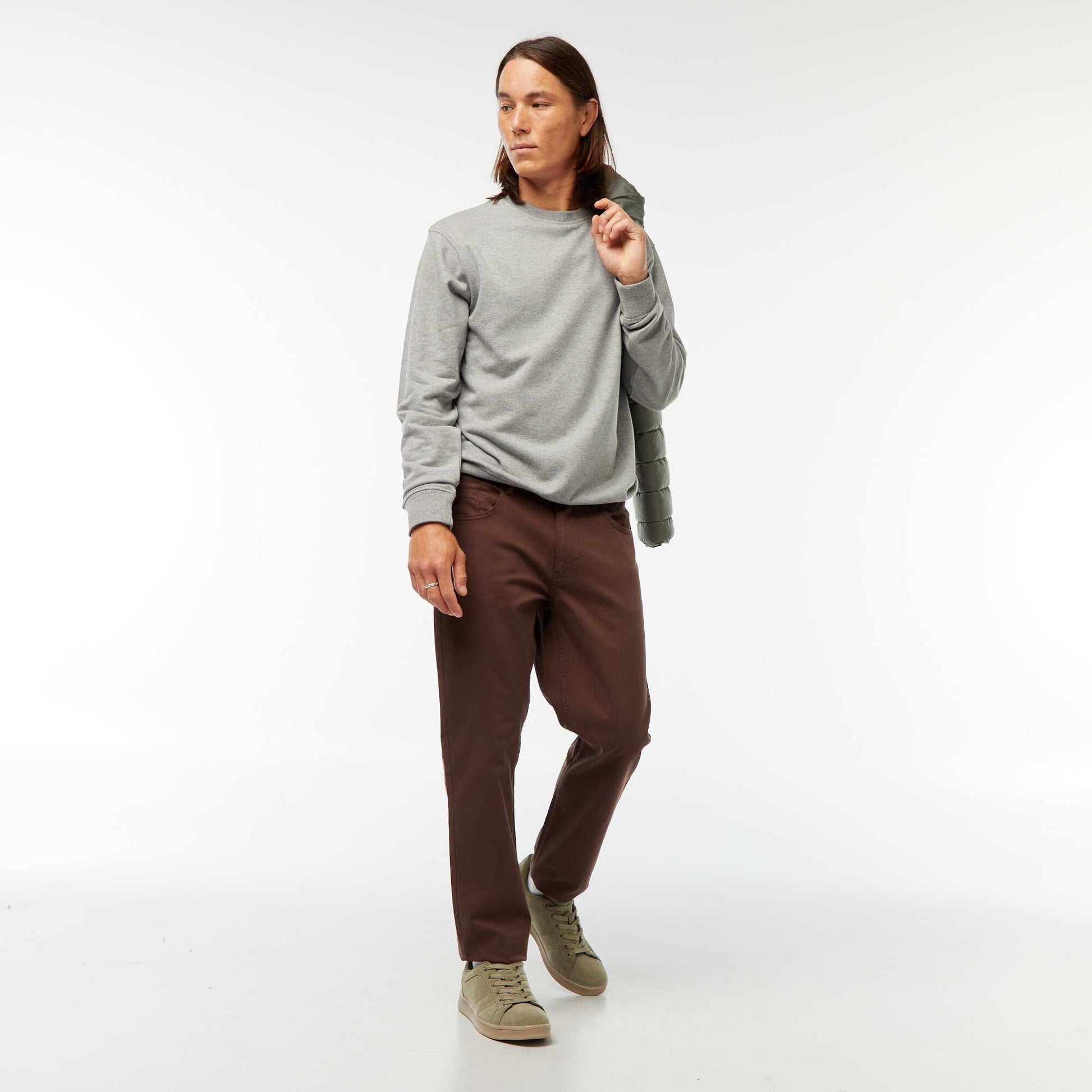 Sweat uni en molleton léger GRIS