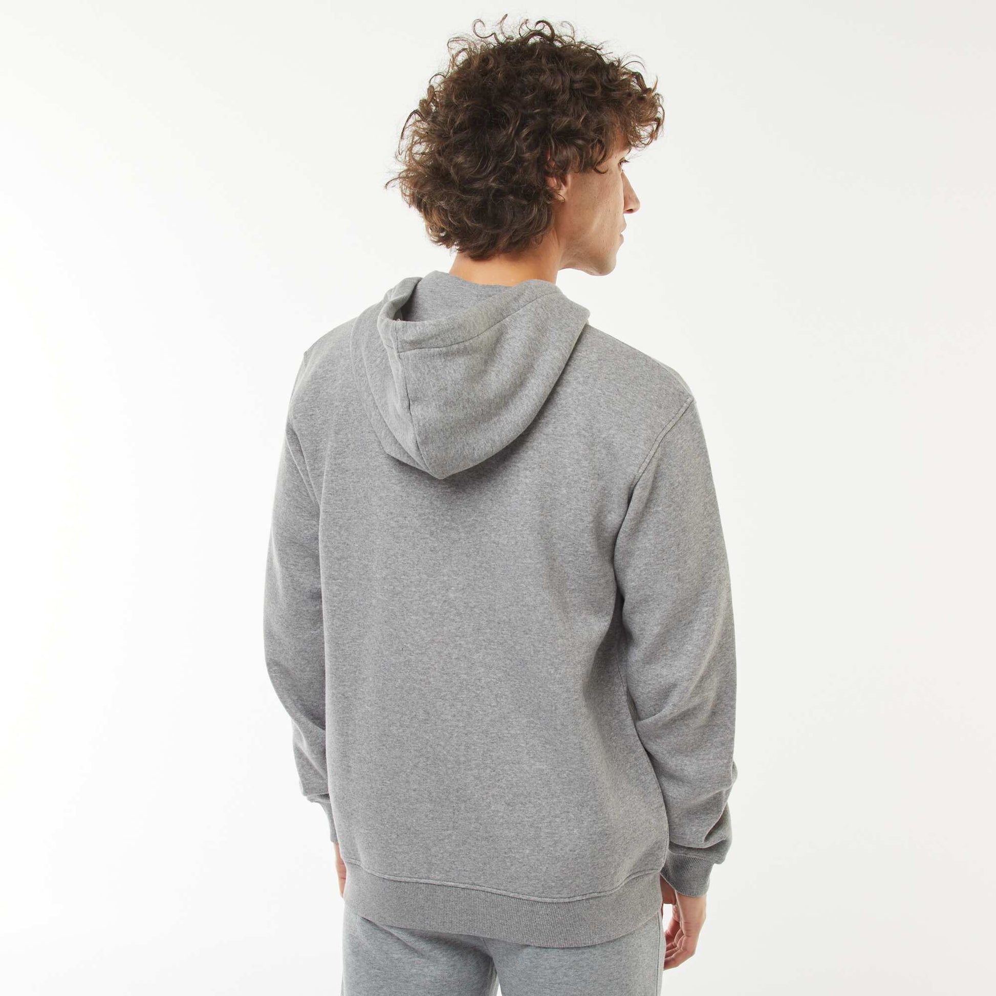 Sweat en molleton zippé à capuche GRIS