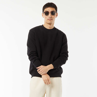 Sweat uni en molleton col rond NOIR