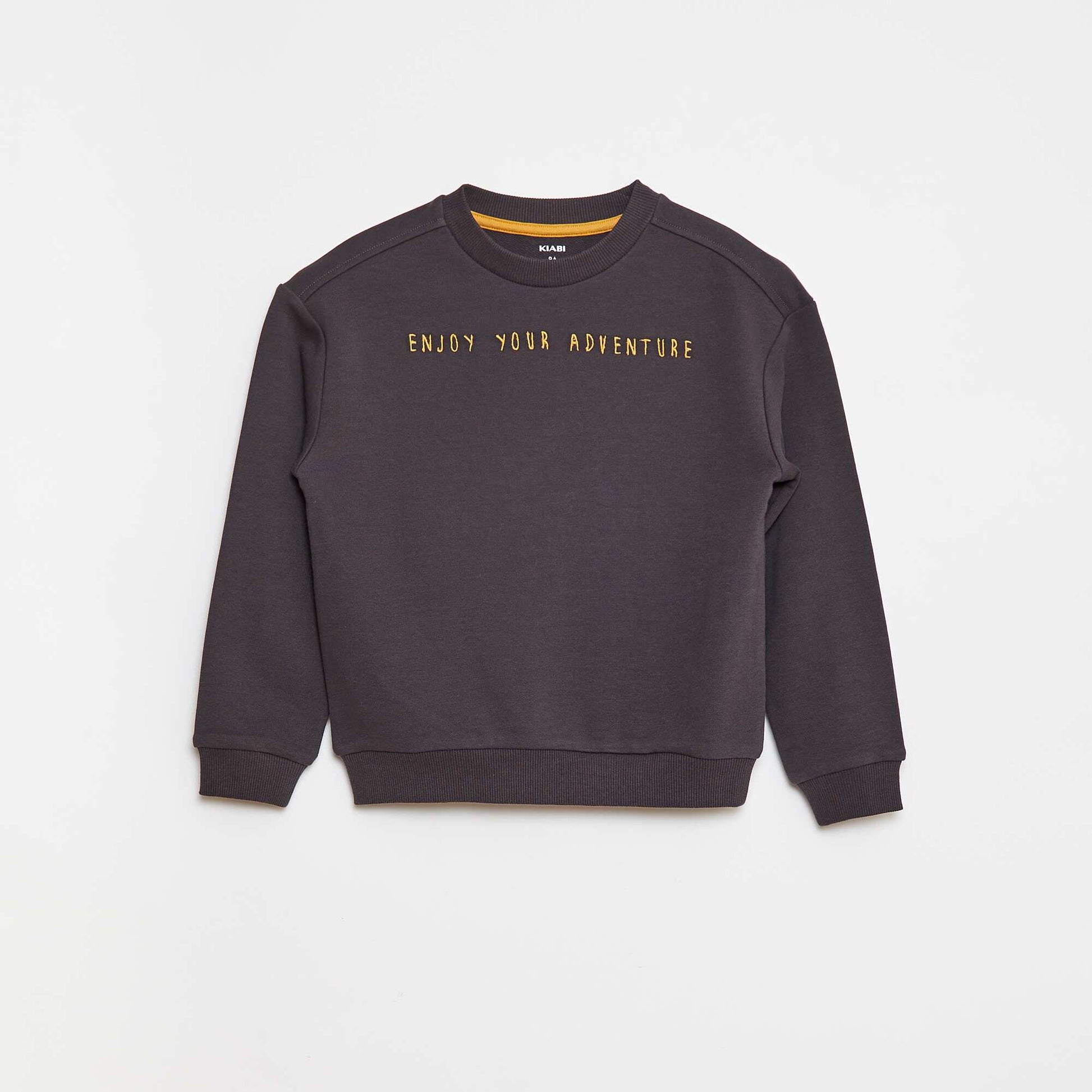 Sweat en french terry avec message brodé NOIR