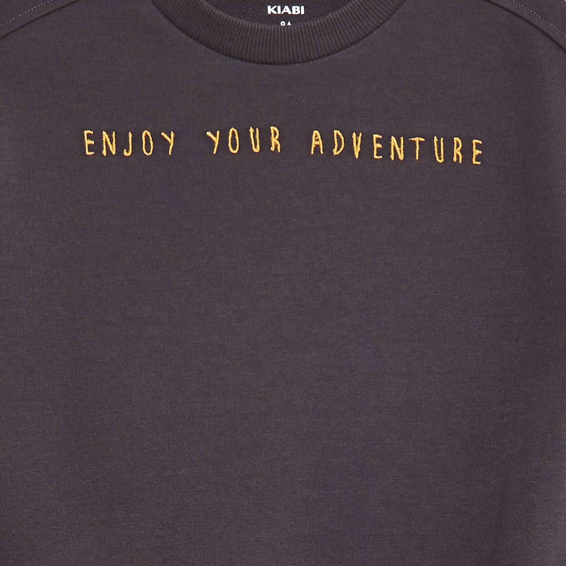 Sweat en french terry avec message brodé NOIR