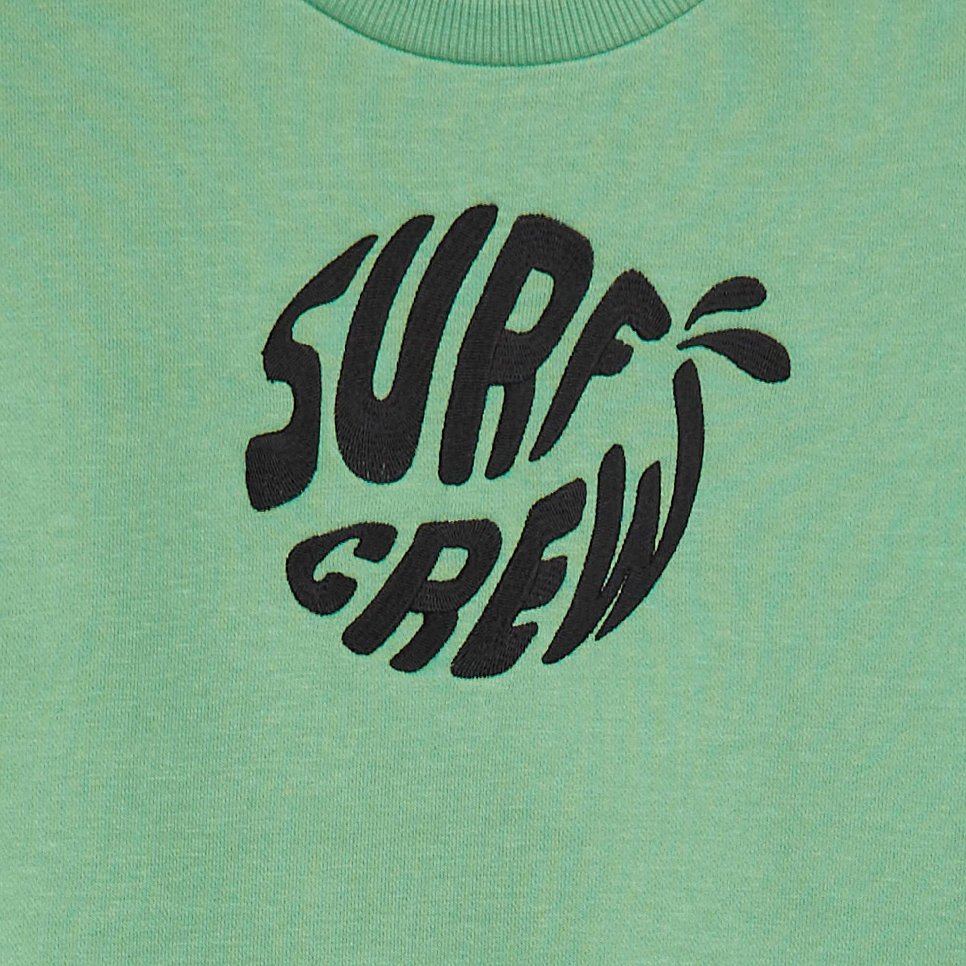 Sweat en french terry avec message brodé VERT