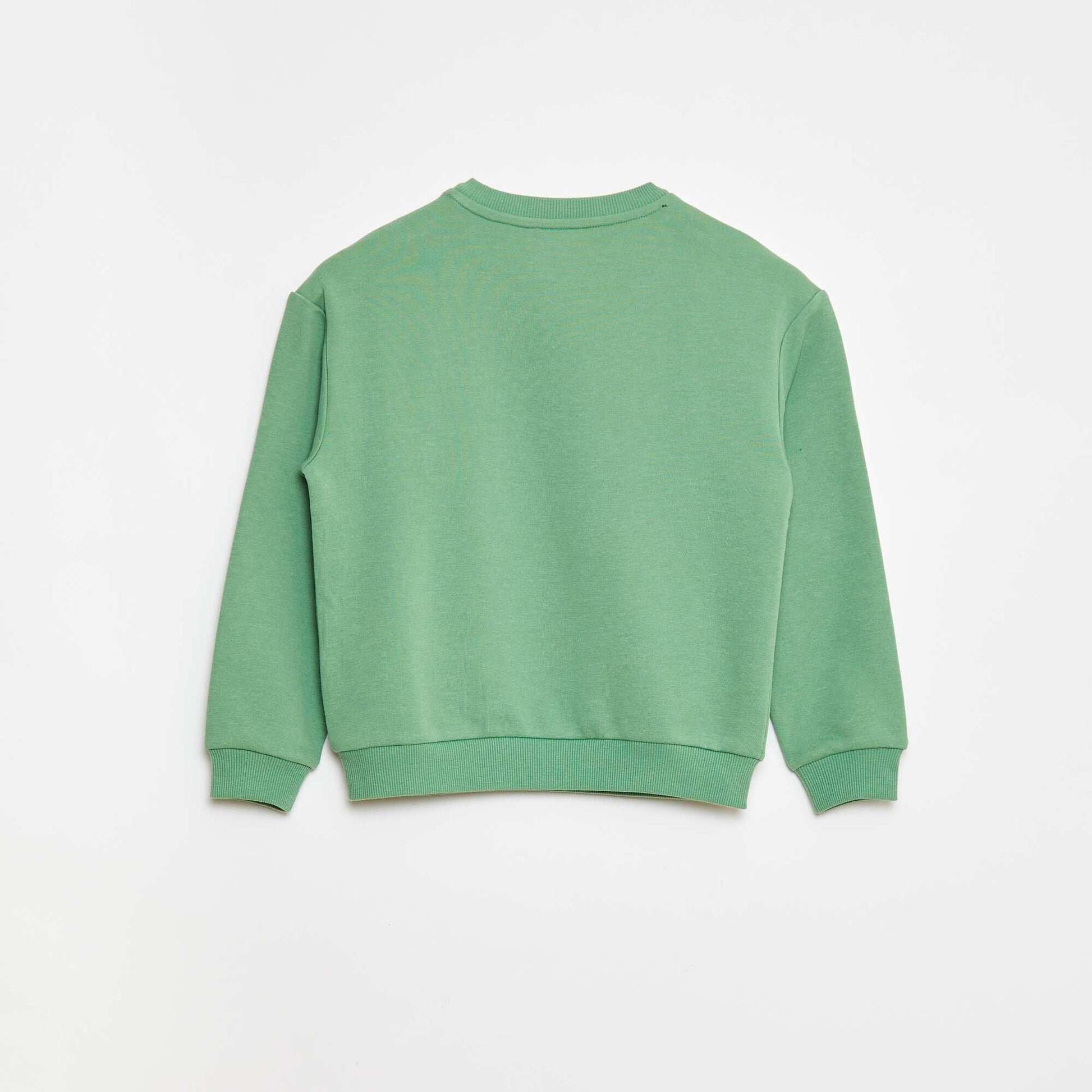 Sweat en french terry avec message brodé VERT