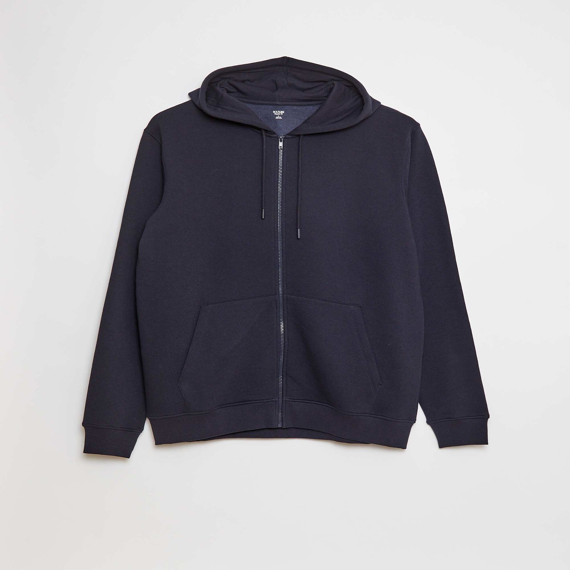 Sweat en molleton zippé et à capuche BLEU
