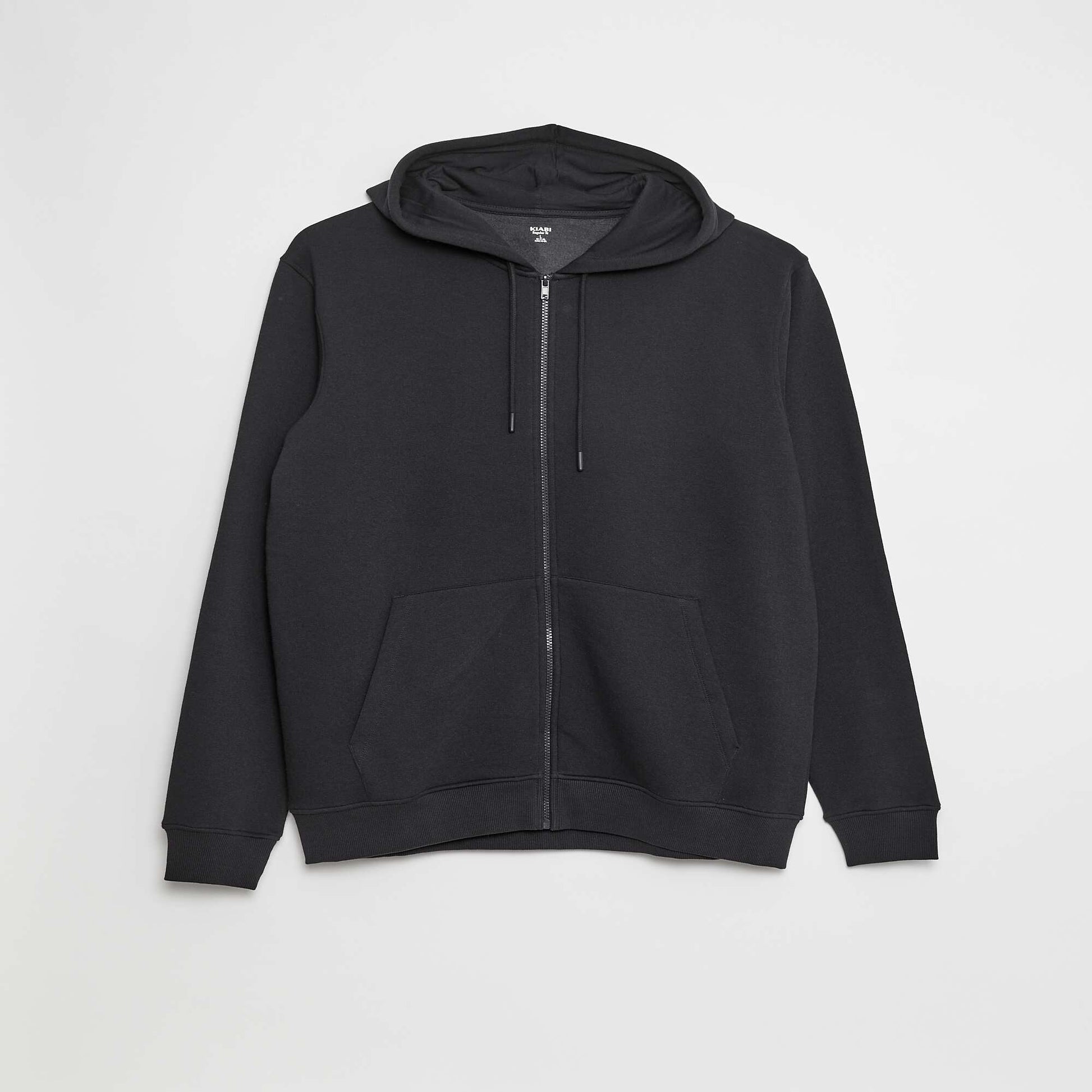 Sweat en molleton zippé et à capuche NOIR
