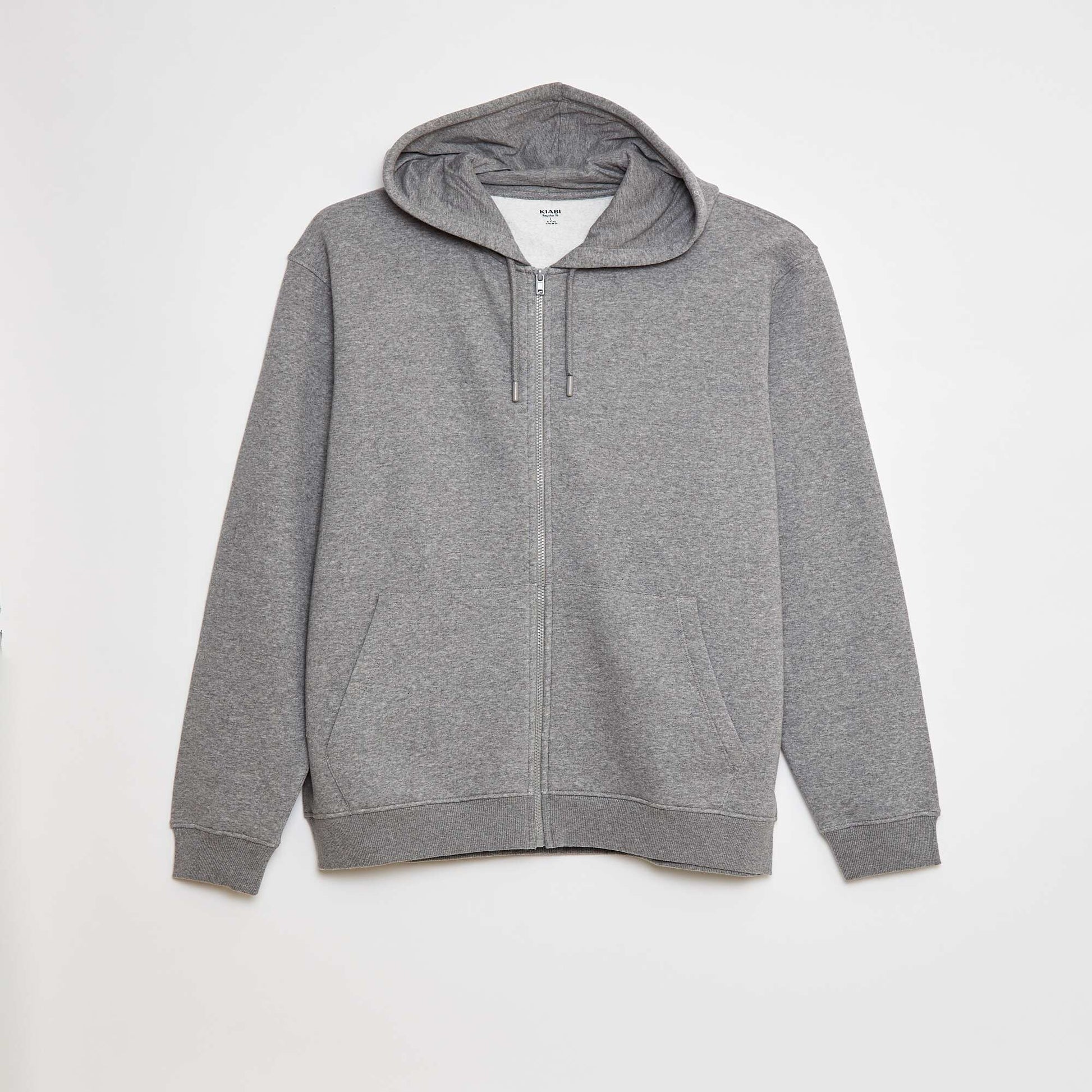 Sweat en molleton zippé et à capuche GRIS