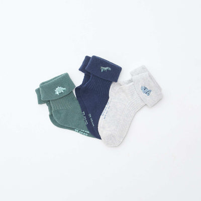 Lot de 3 chaussettes avec détail brodé VERT