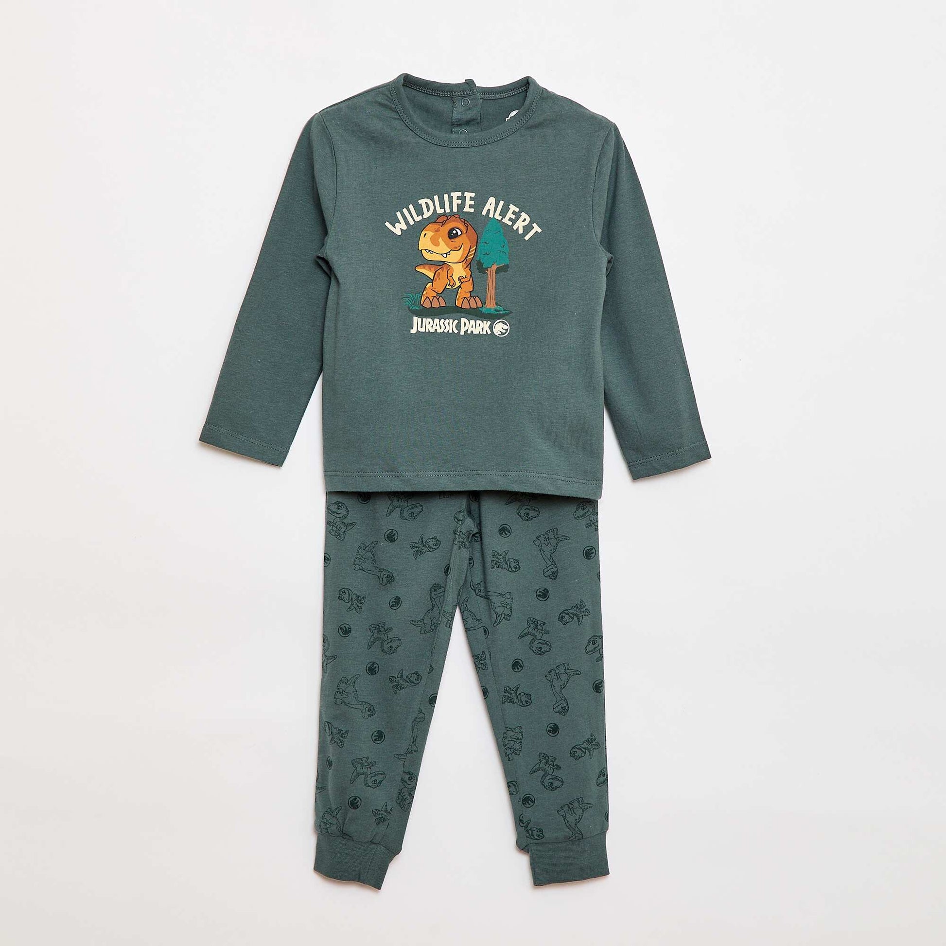 Pyjama long imprimé 'dinosaure' VERT