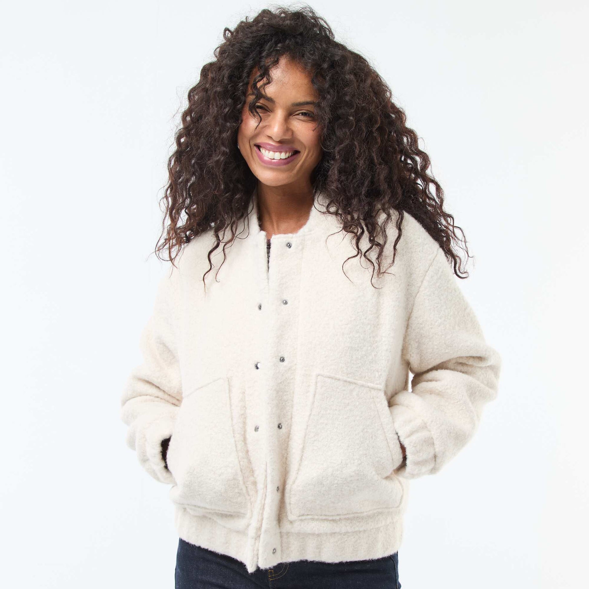 Blouson américain moutonné BEIGE