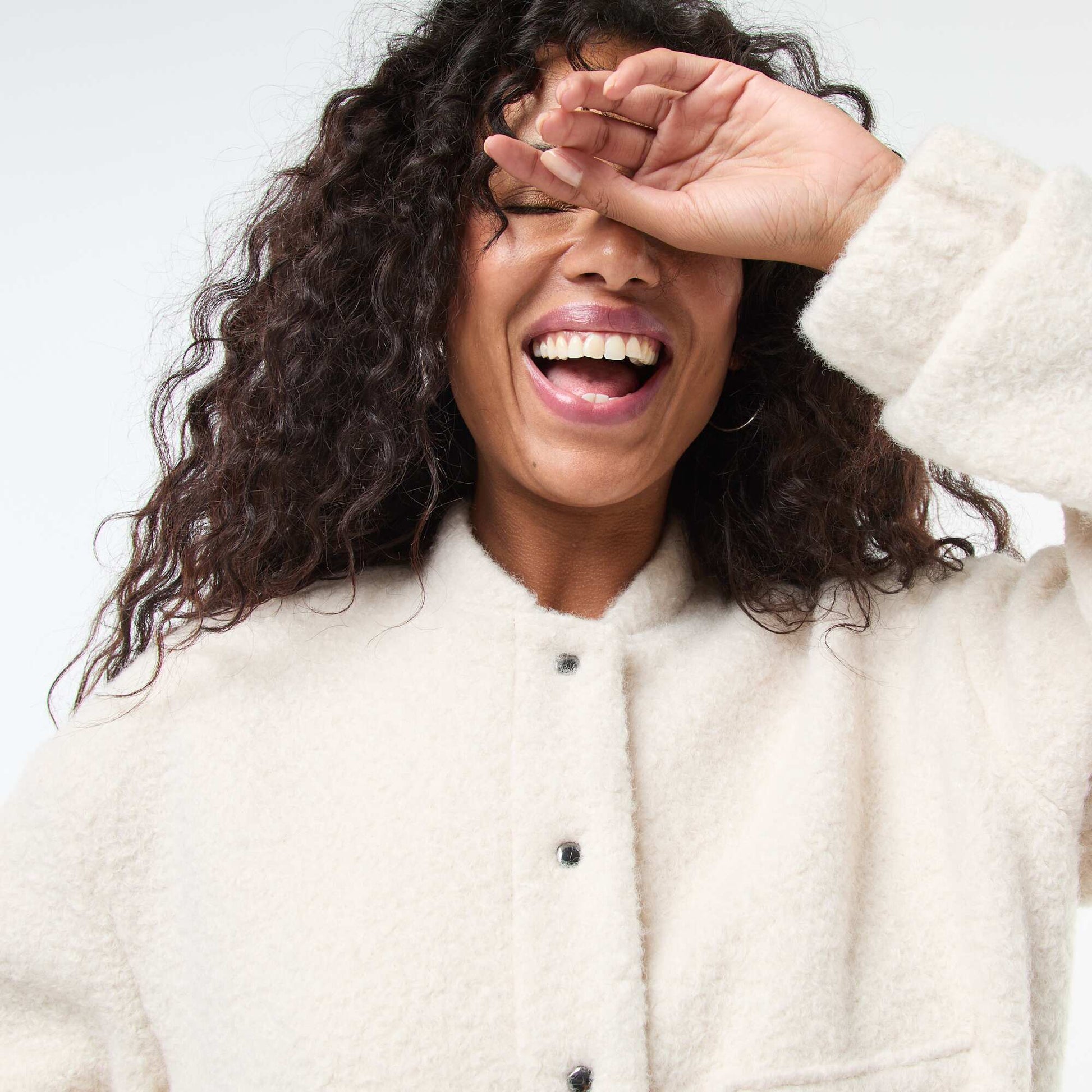 Blouson américain moutonné BEIGE