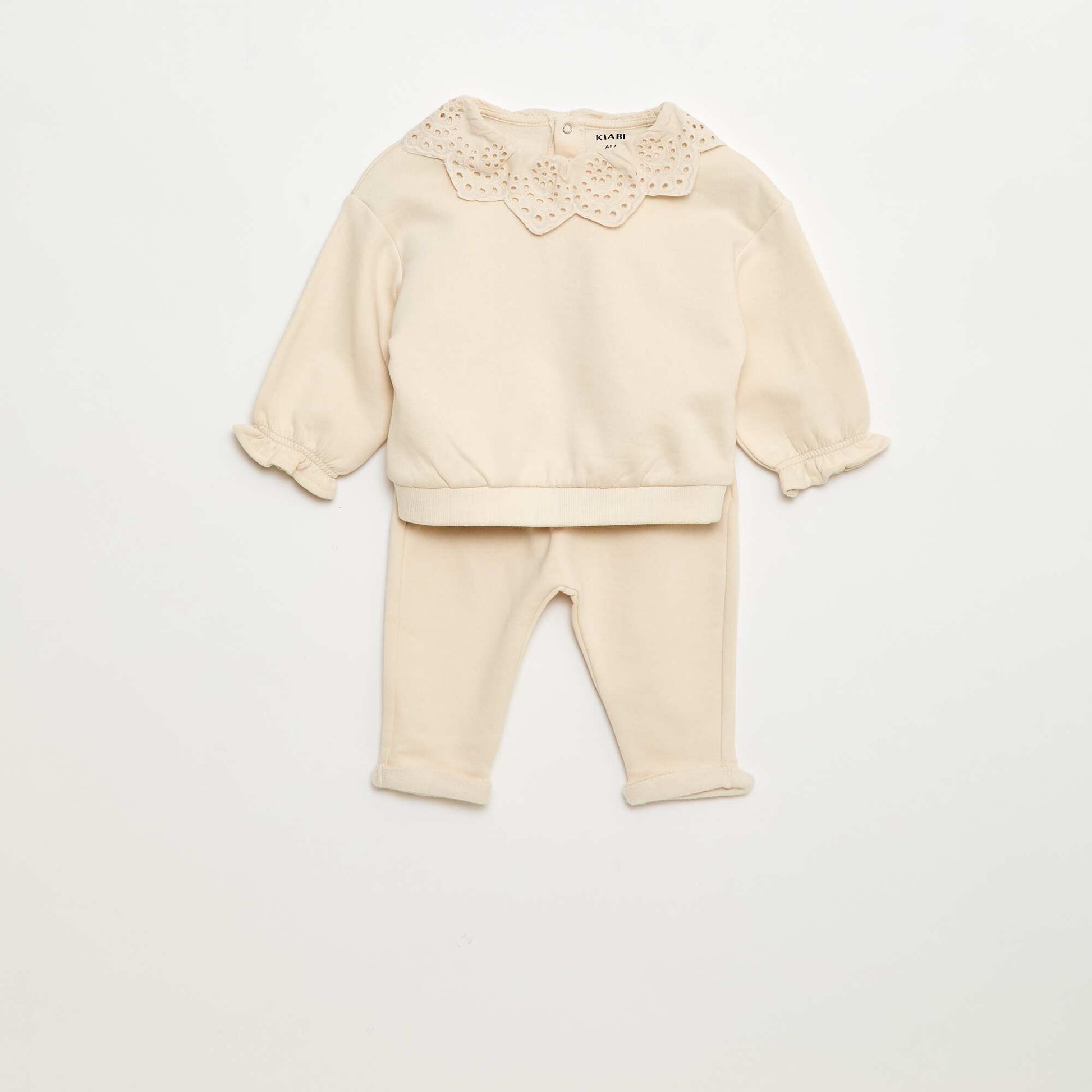 Ensemble jogging + sweat en molleton - 2 pièces BEIGE