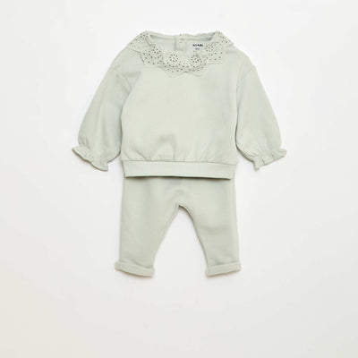 Ensemble jogging + sweat en molleton - 2 pièces BLEU