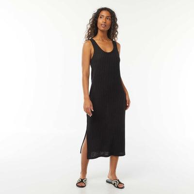 Robe unie sans manches NOIR