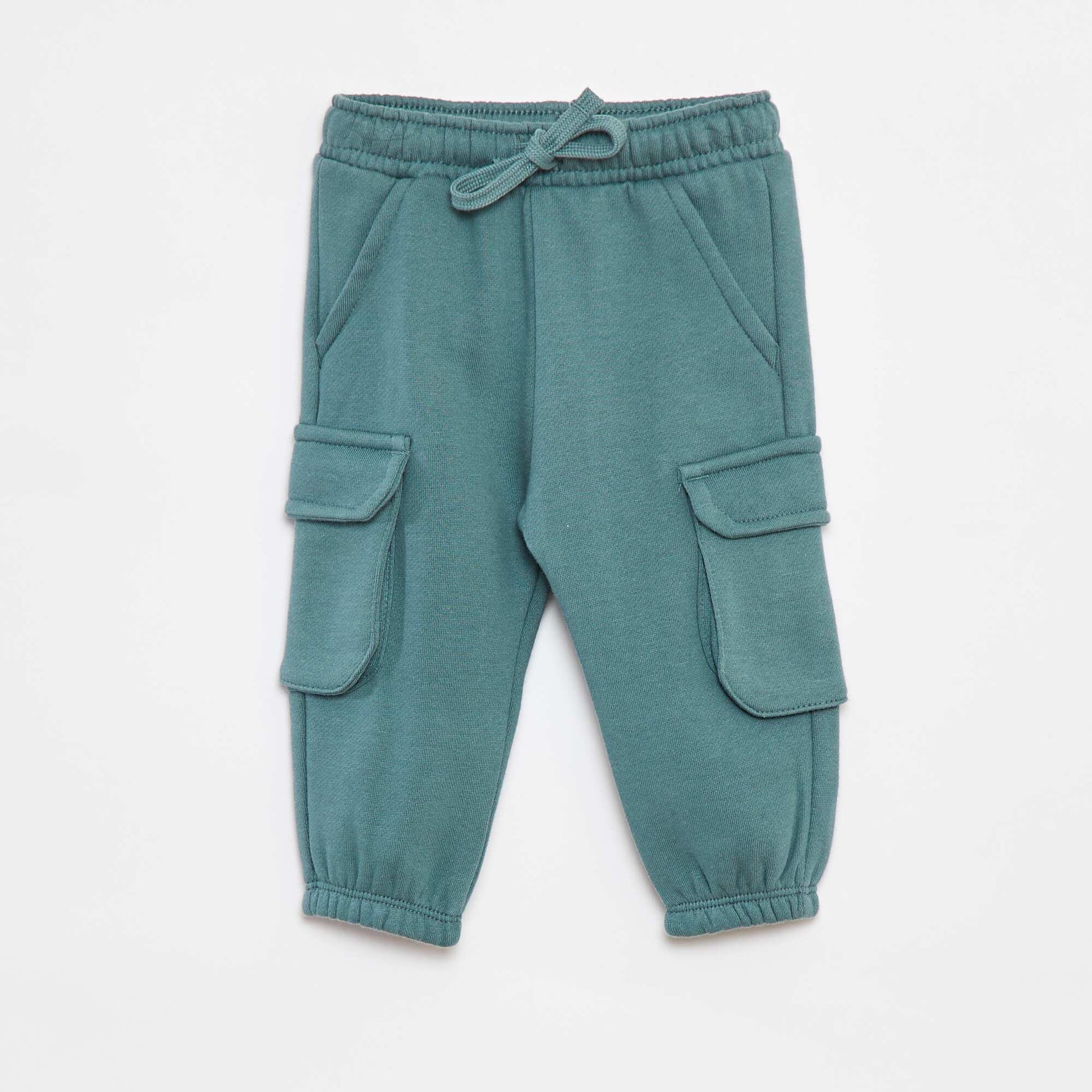 Pantalon jogging uni avec grandes poches VERT