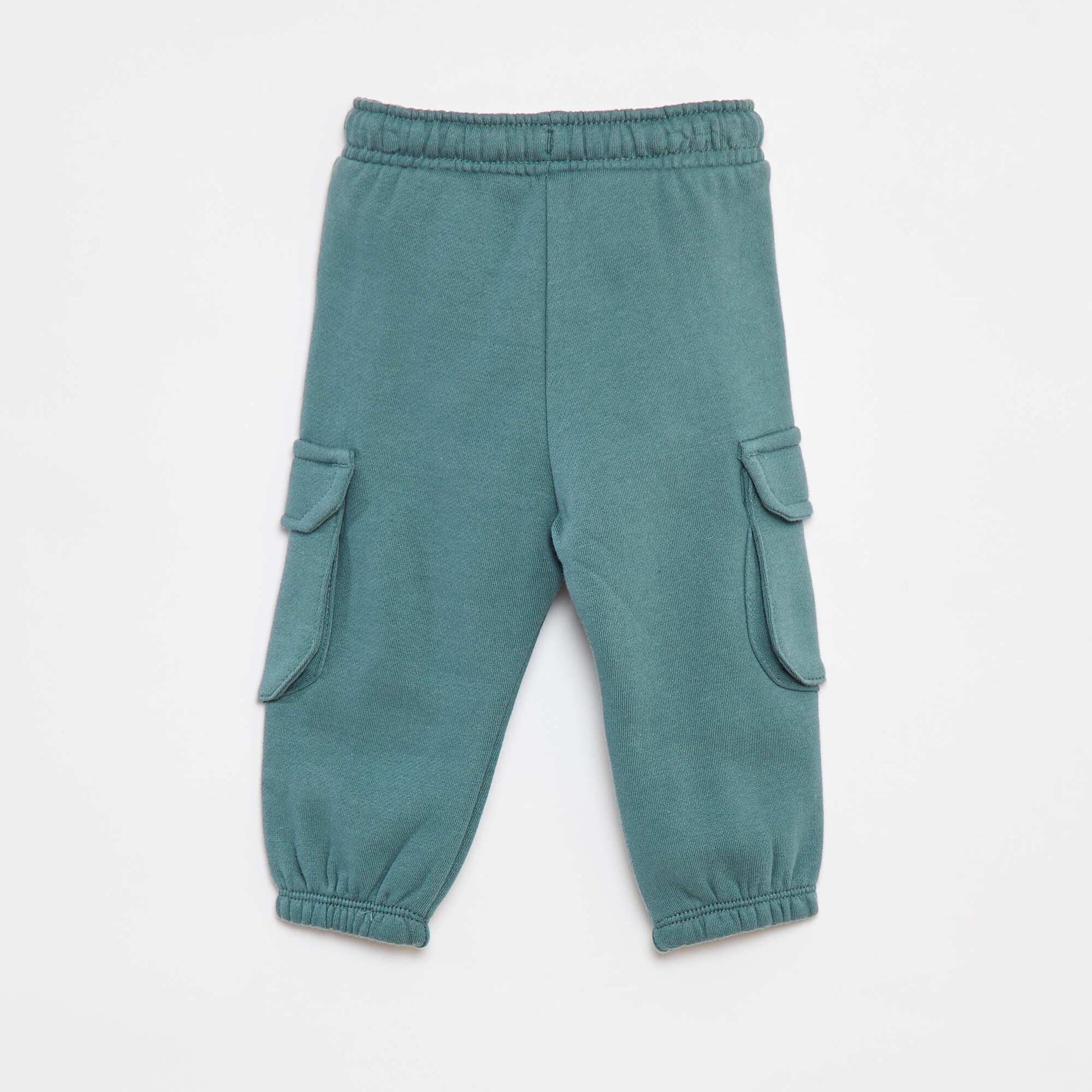 Pantalon jogging uni avec grandes poches VERT