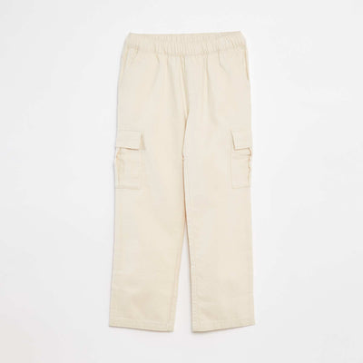 Pantalon multipoche avec taille ajustable BLANC