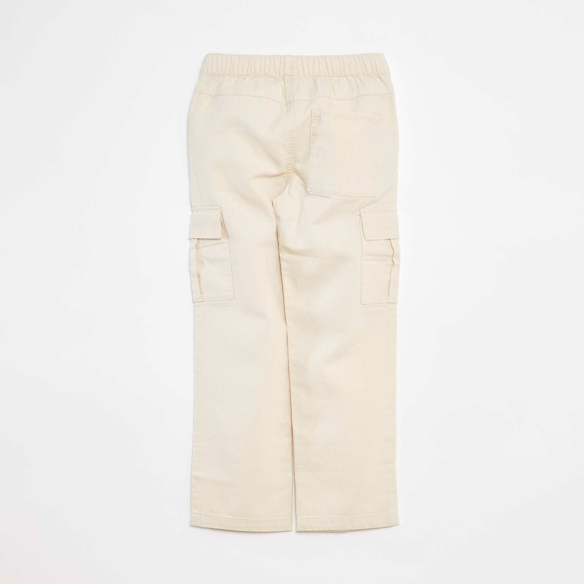 Pantalon multipoche avec taille ajustable BLANC