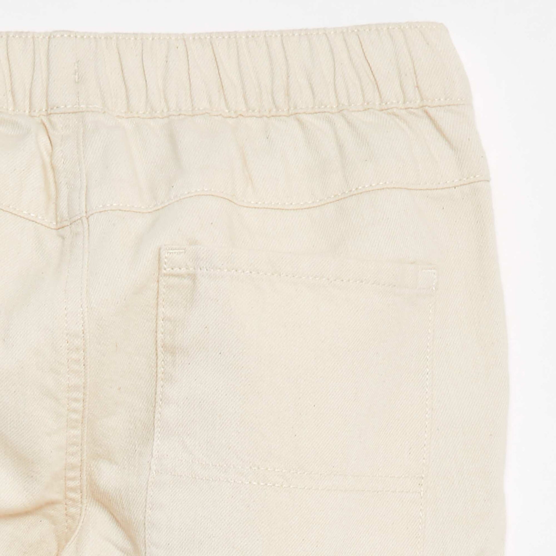 Pantalon multipoche avec taille ajustable BLANC