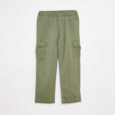 Pantalon multipoche avec taille ajustable VERT