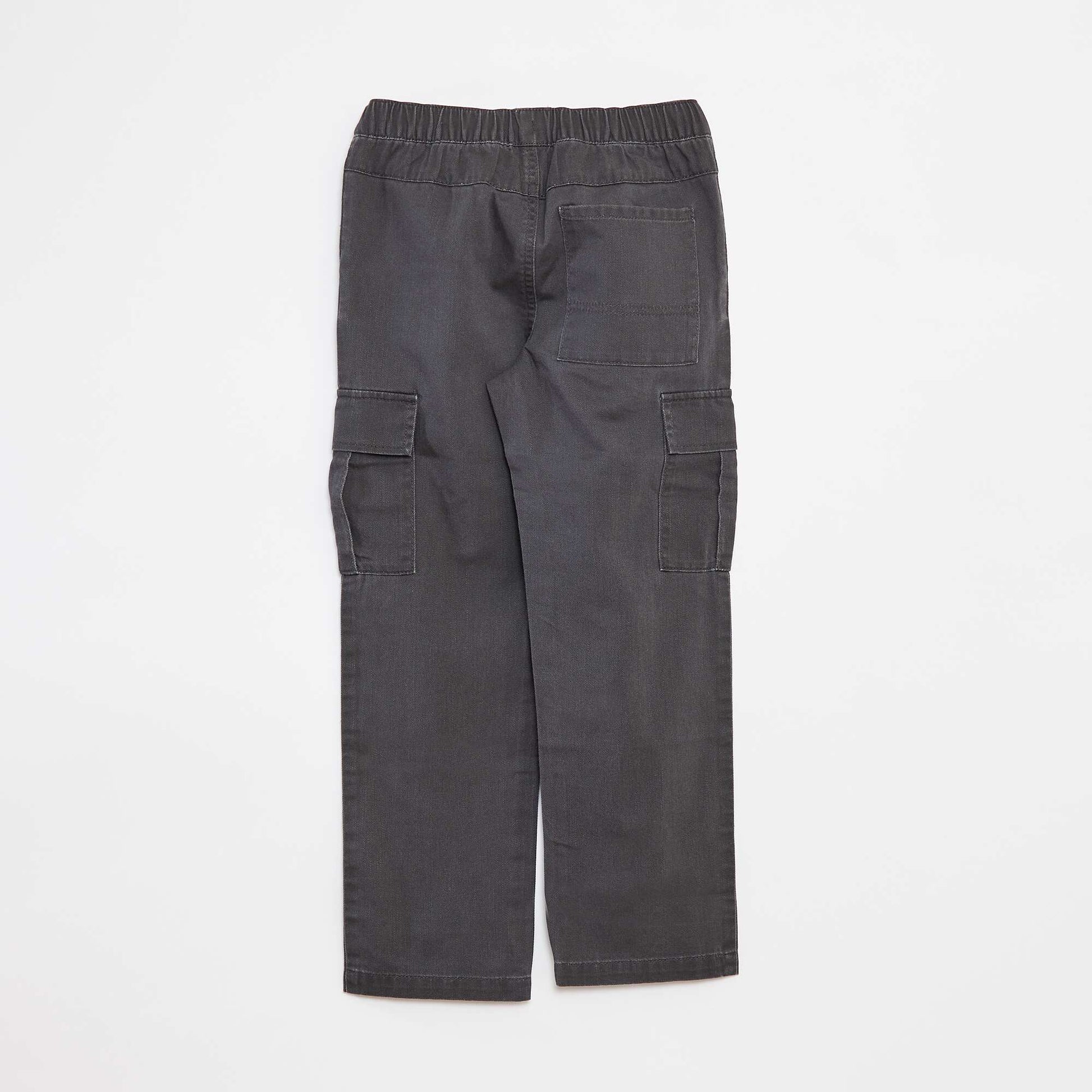 Pantalon multipoche avec taille ajustable NOIR
