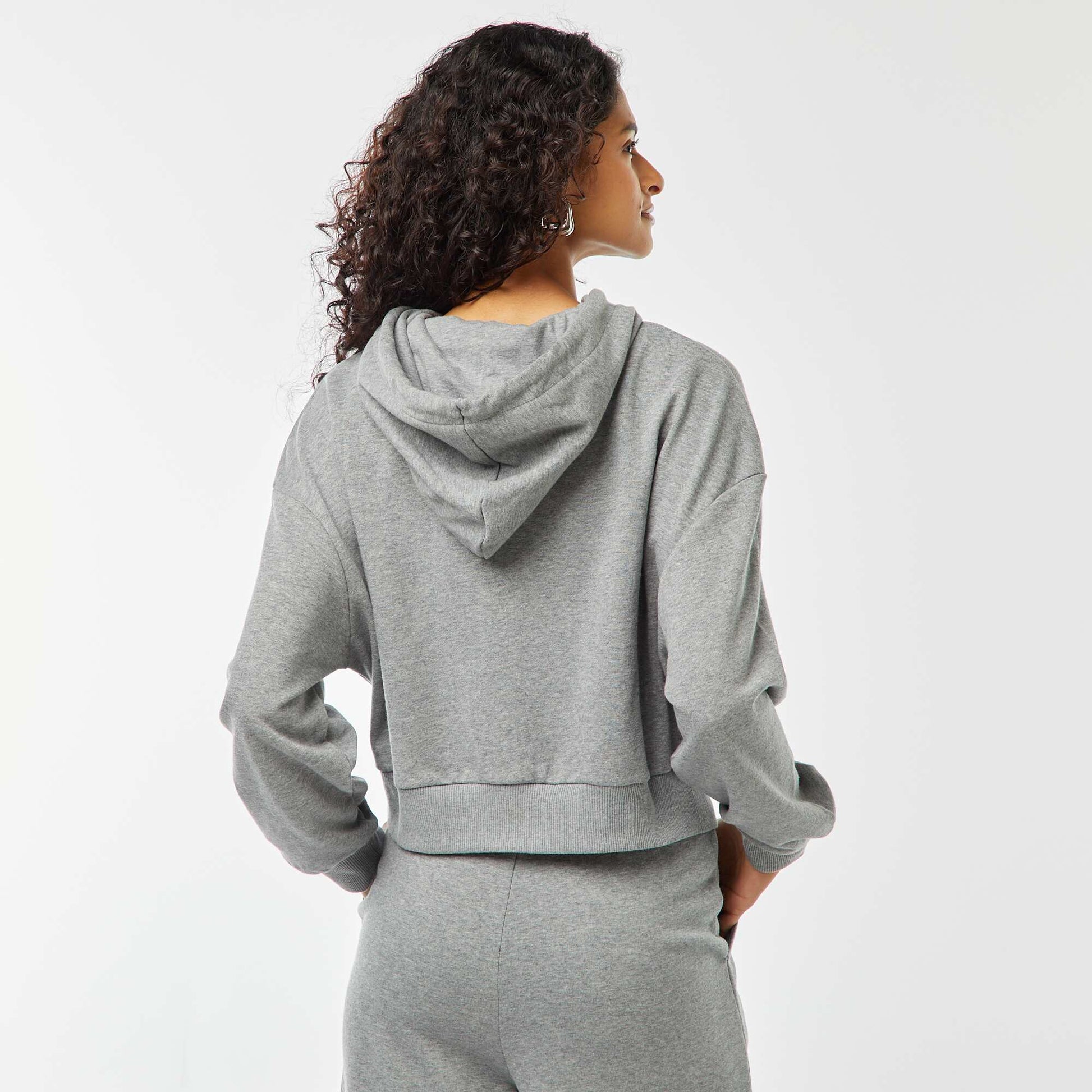 Sweat cropped à capuche GRIS