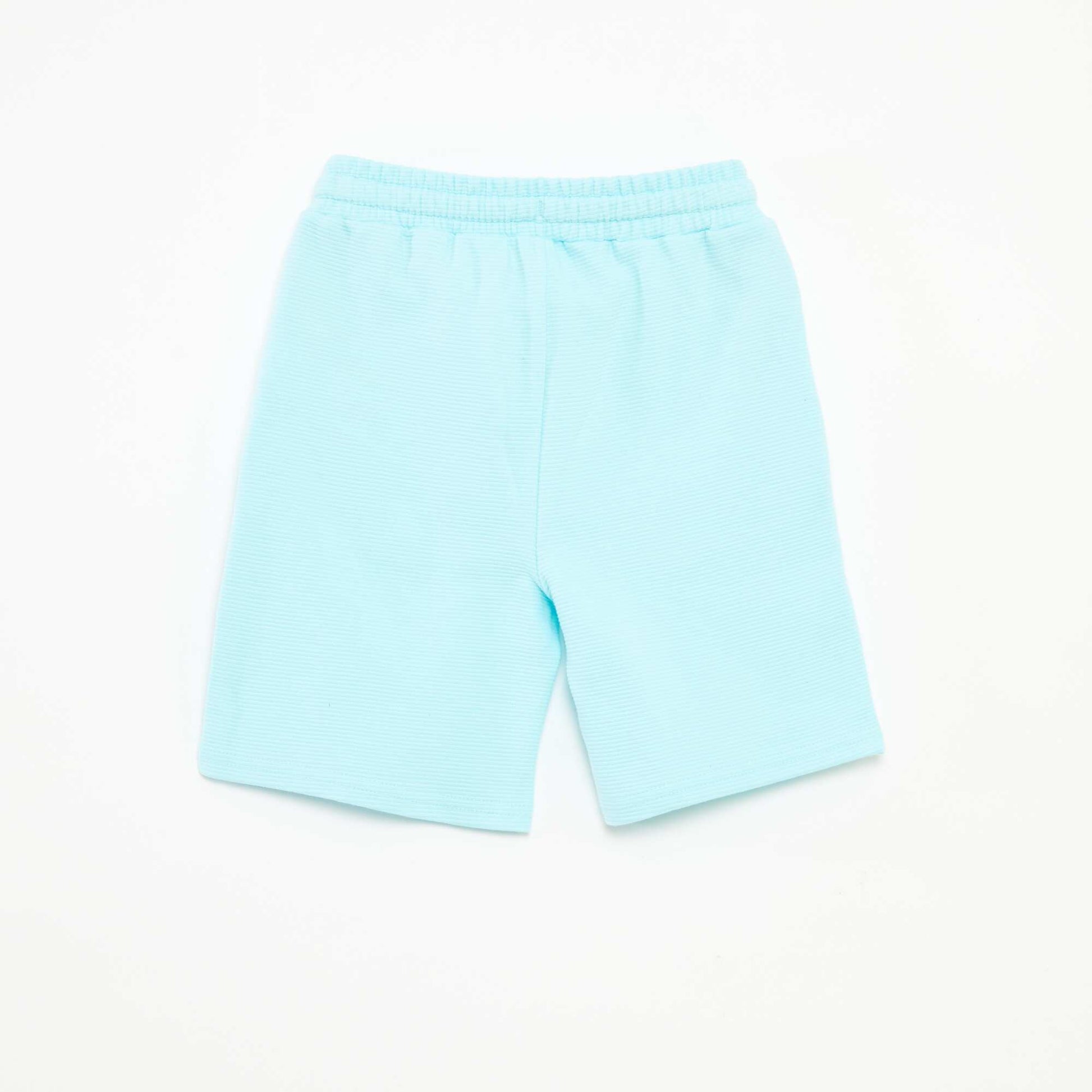 Short en maille fantaisie à 2 poches BLEU