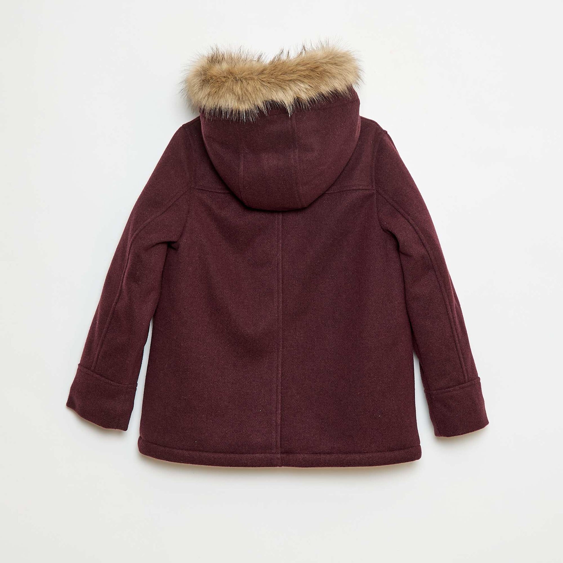 Manteau à capuche façon laine VIOLET