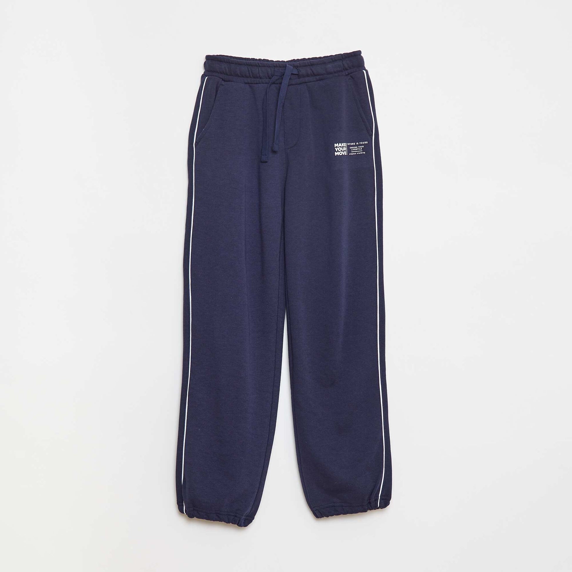 Jogging en french terry avec biais contrasté BLEU
