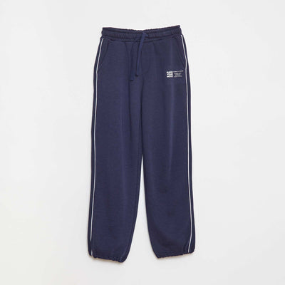Jogging en french terry avec biais contrasté BLEU