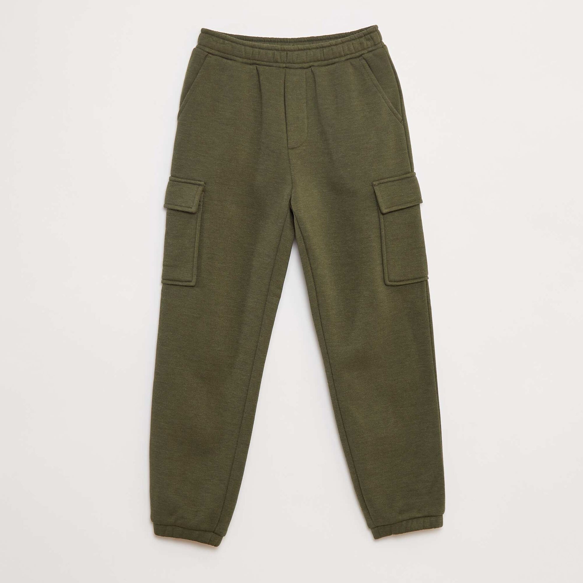 Jogging en molleton uni multi-poches VERT
