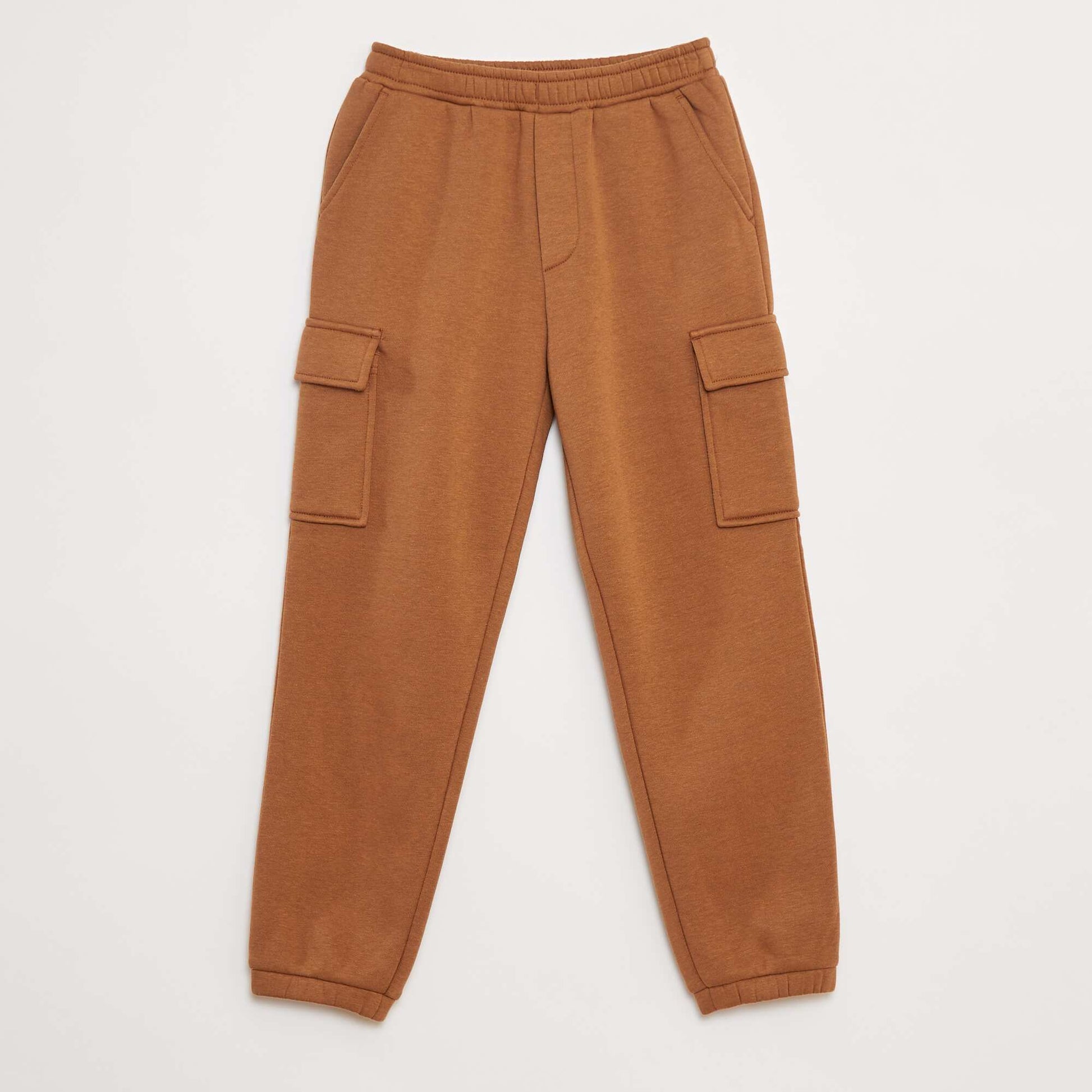 Jogging en molleton uni multi-poches BEIGE