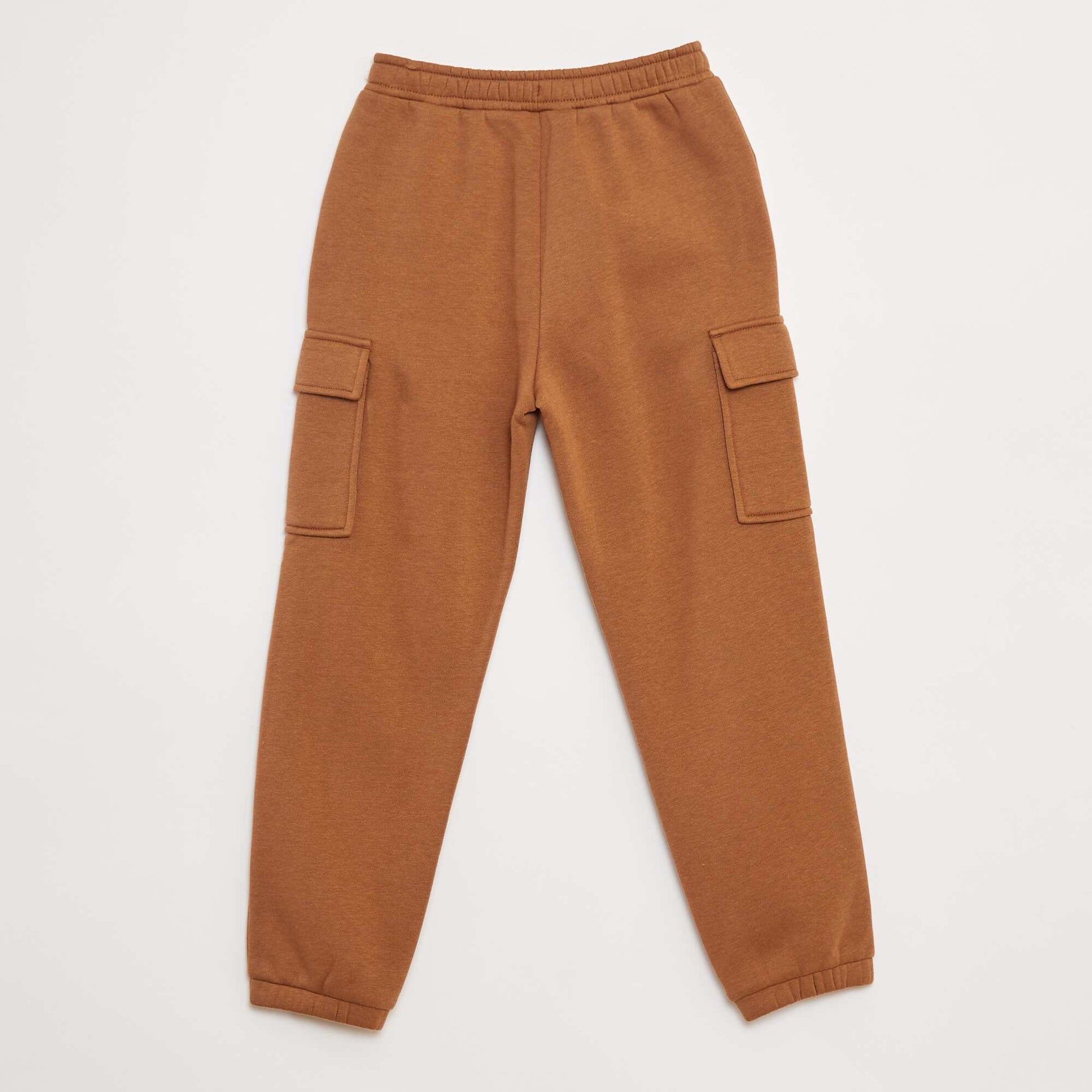 Jogging en molleton uni multi-poches BEIGE