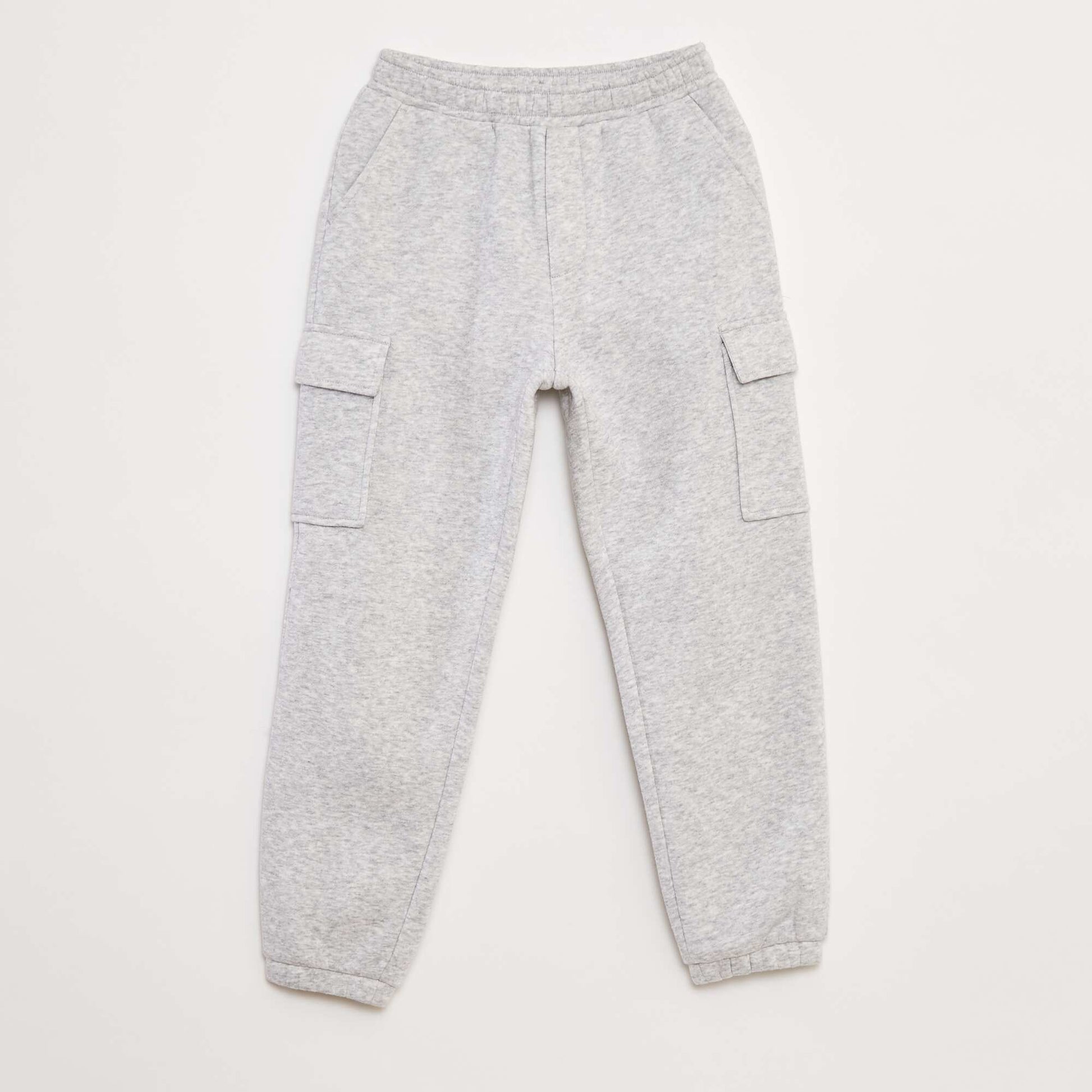 Jogging en molleton uni multi-poches GRIS