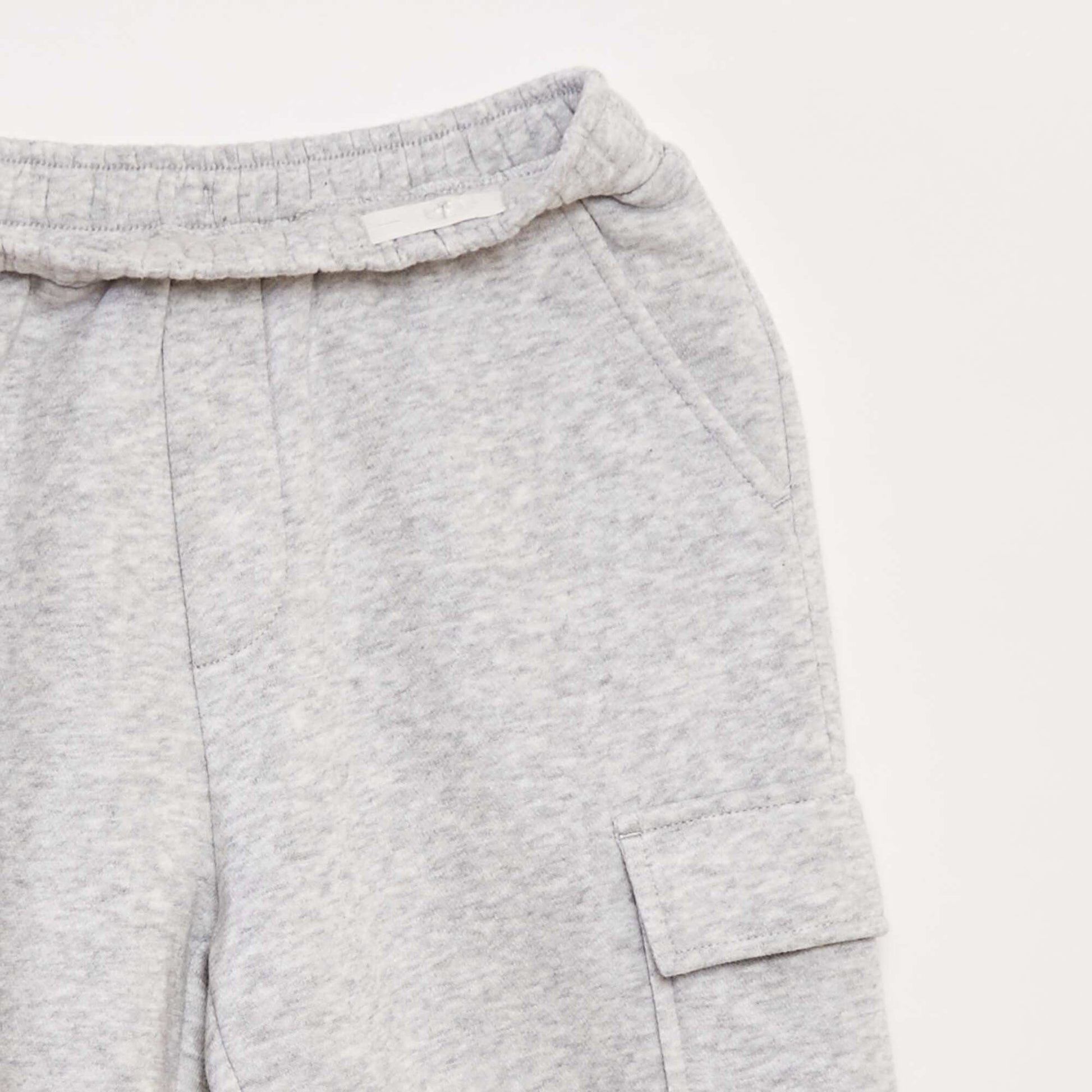 Jogging en molleton uni multi-poches GRIS