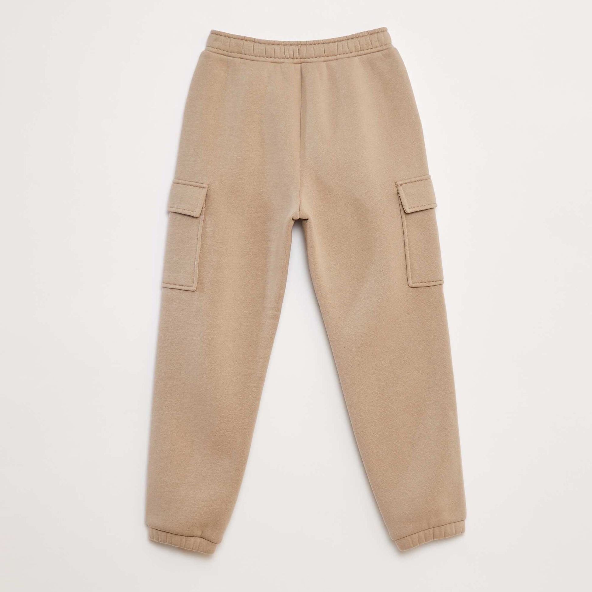Jogging en molleton uni multi-poches BEIGE
