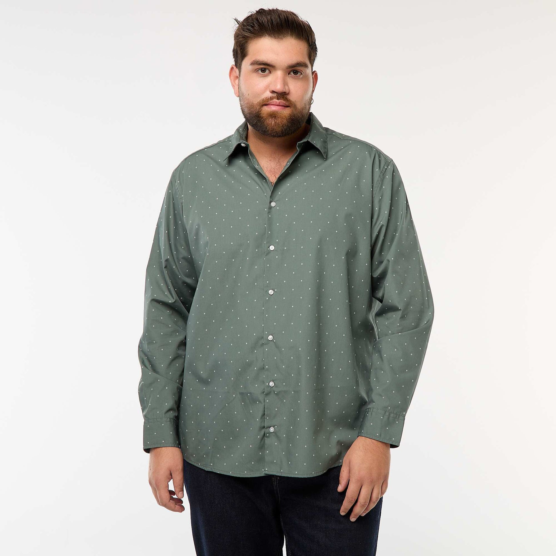 Chemise regular fit / coupe droite à motif VERT