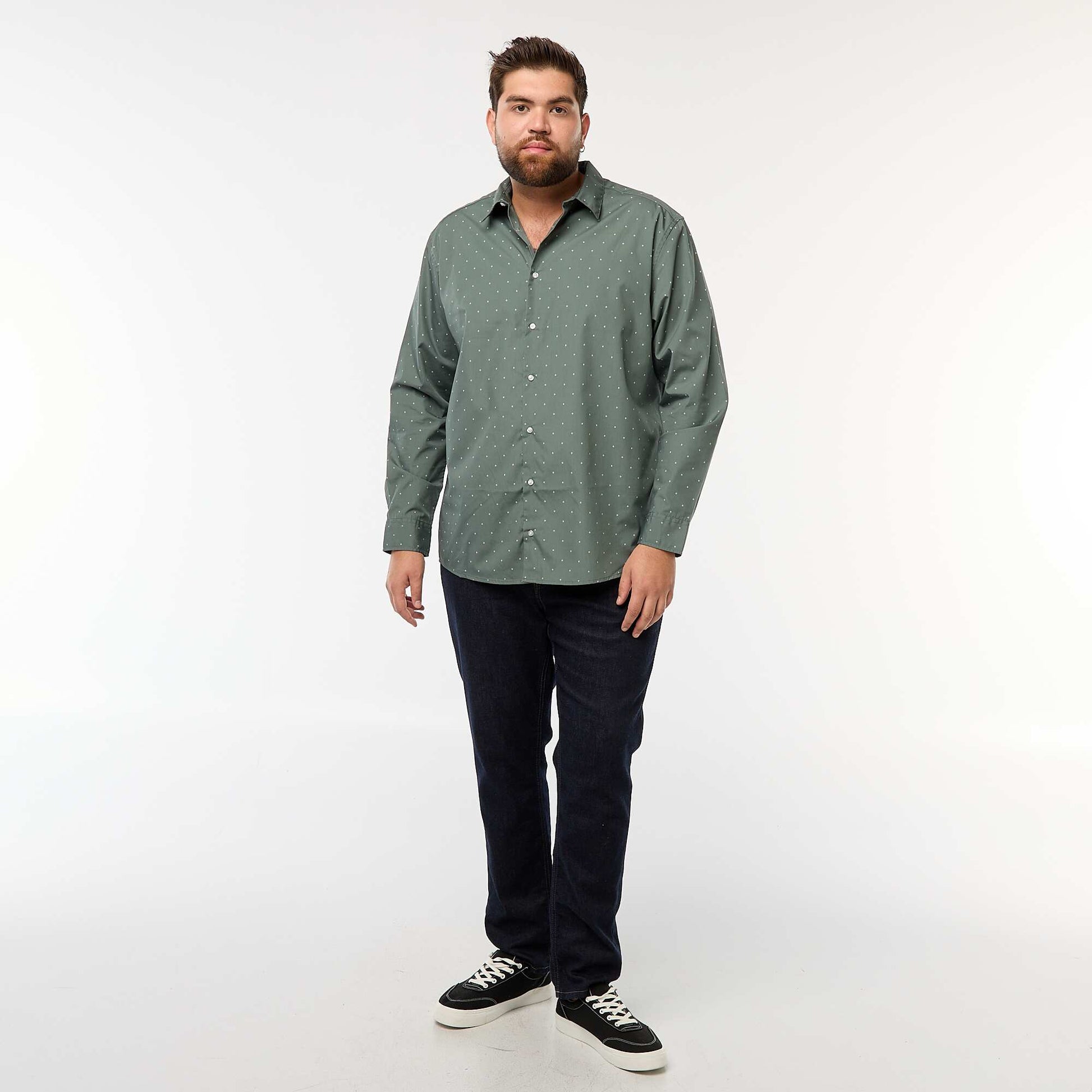 Chemise regular fit / coupe droite à motif VERT