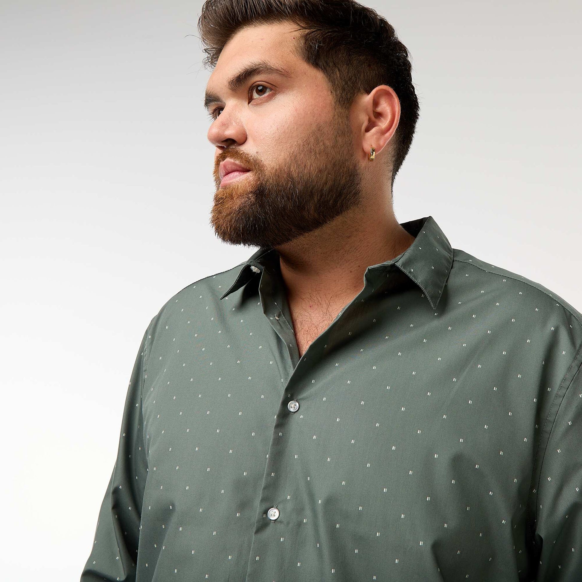Chemise regular fit / coupe droite à motif VERT