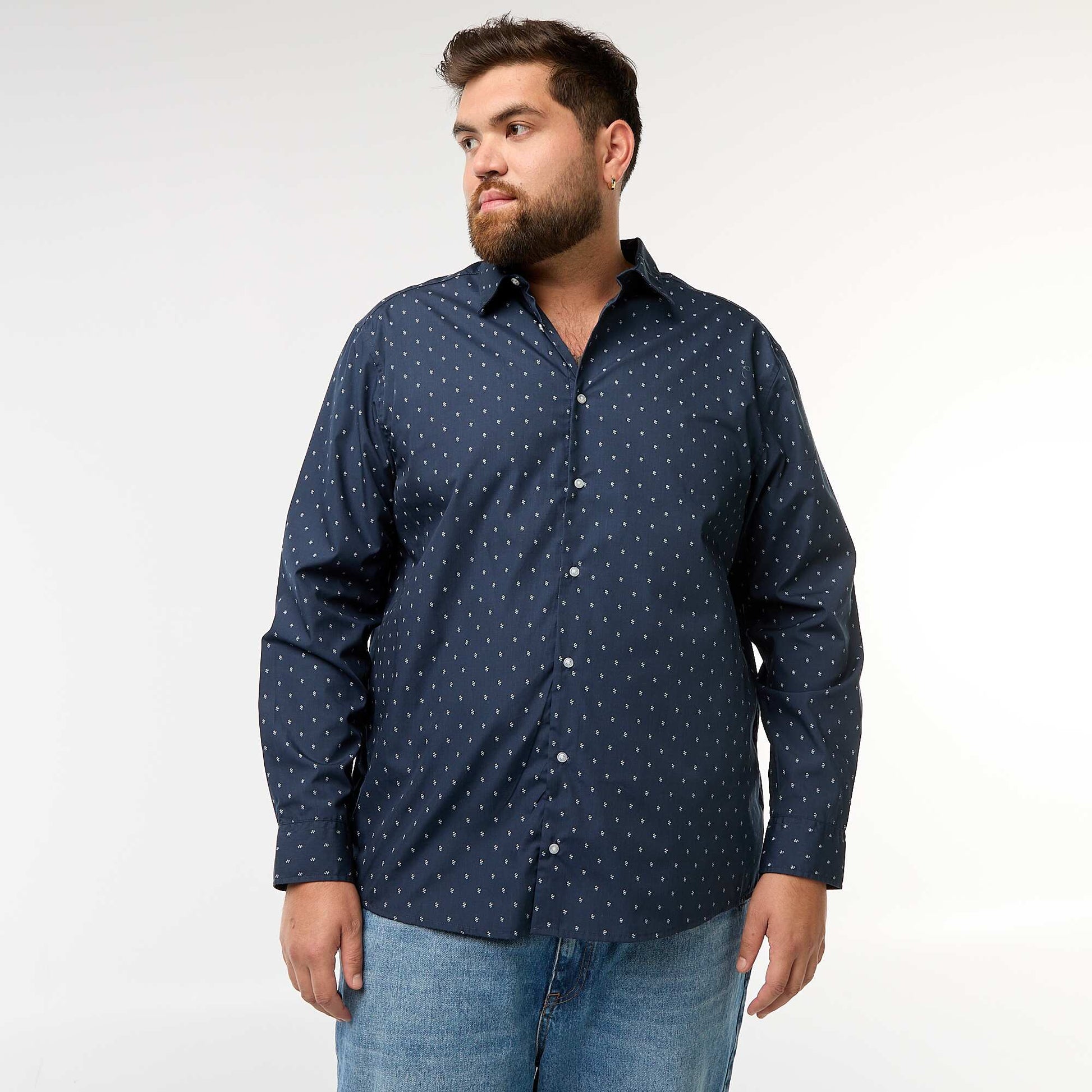 Chemise regular fit / coupe droite à motif BLEU