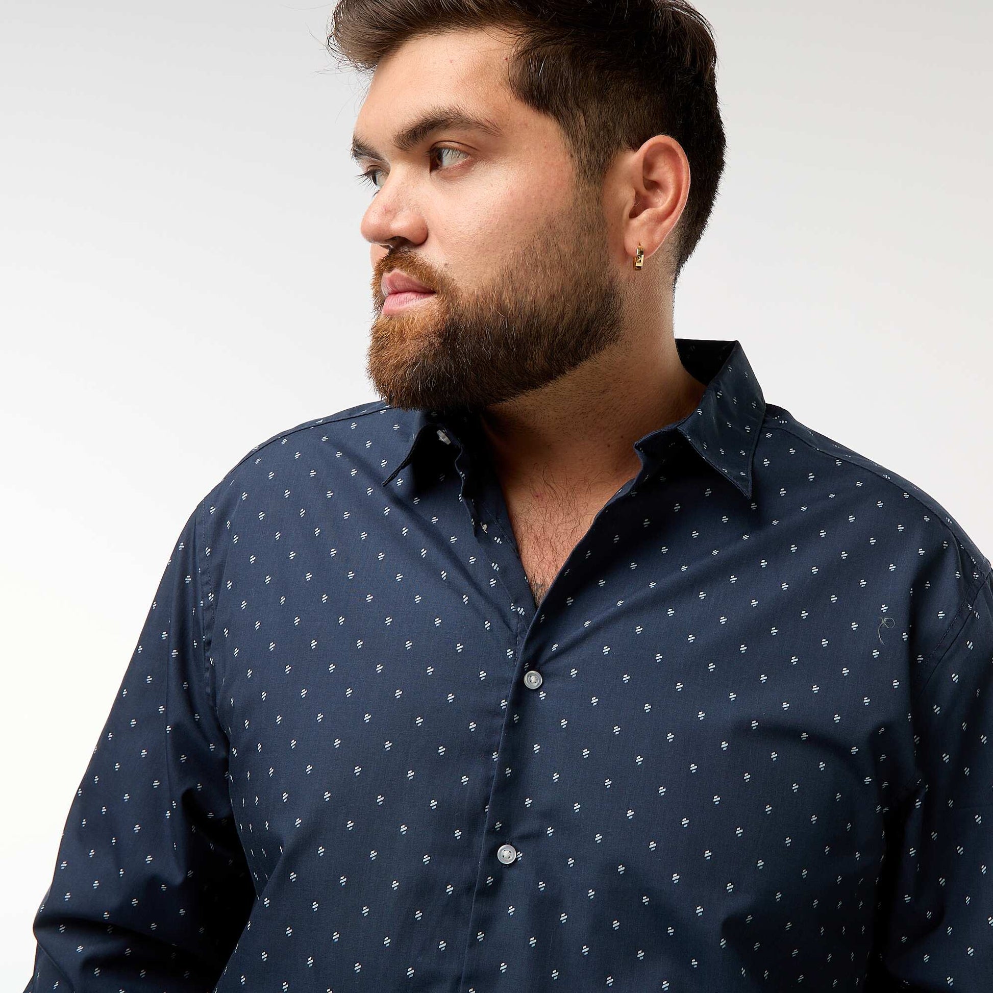 Chemise regular fit / coupe droite à motif BLEU